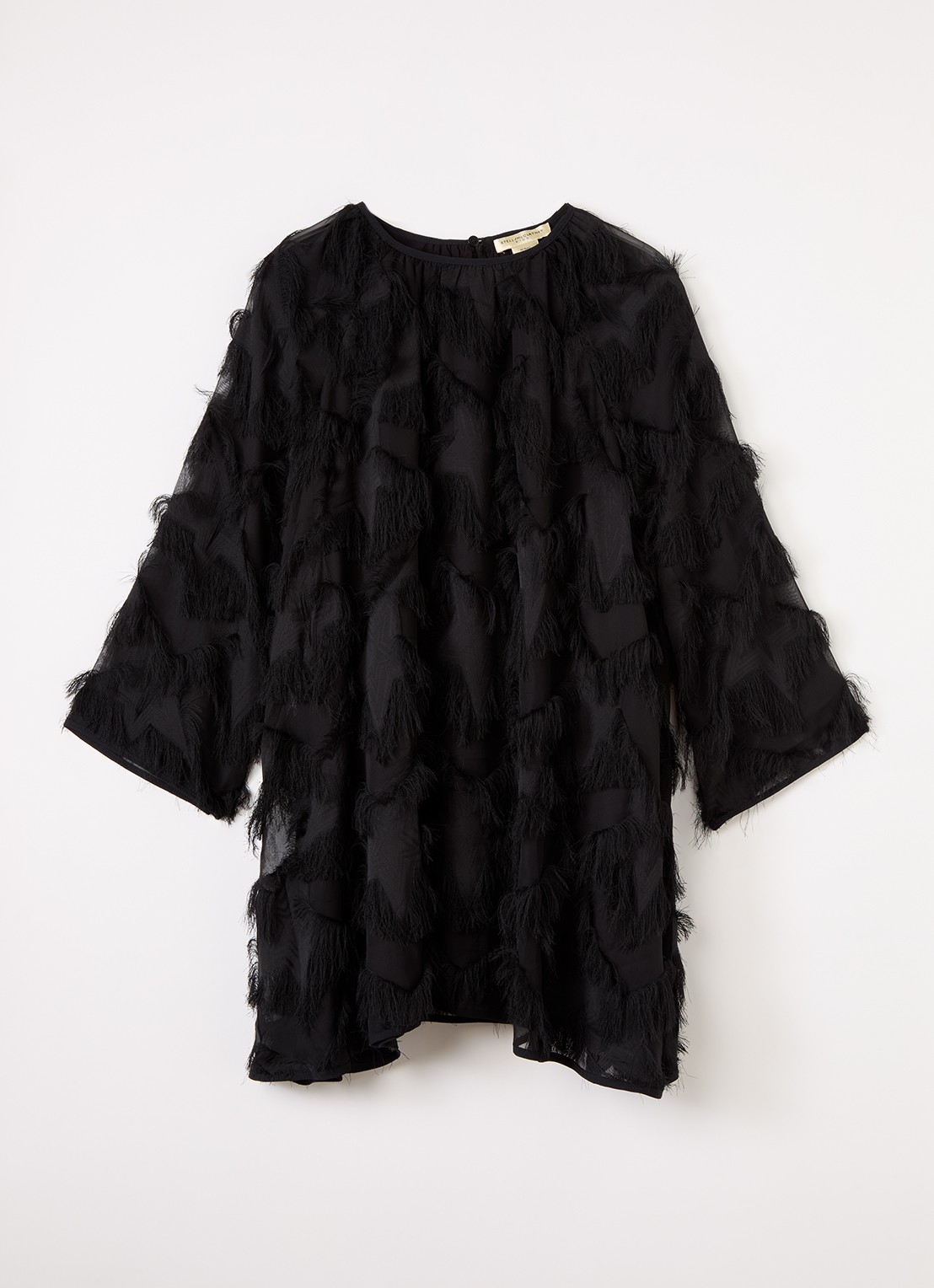 Stella McCartney Jurk met franjes - voorkant 2 zwart