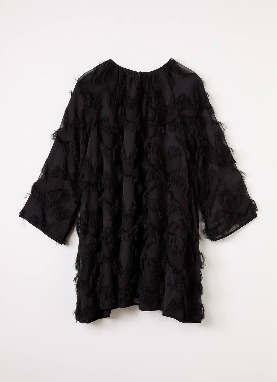 Stella McCartney Jurk met franjes - voorkant 3 zwart