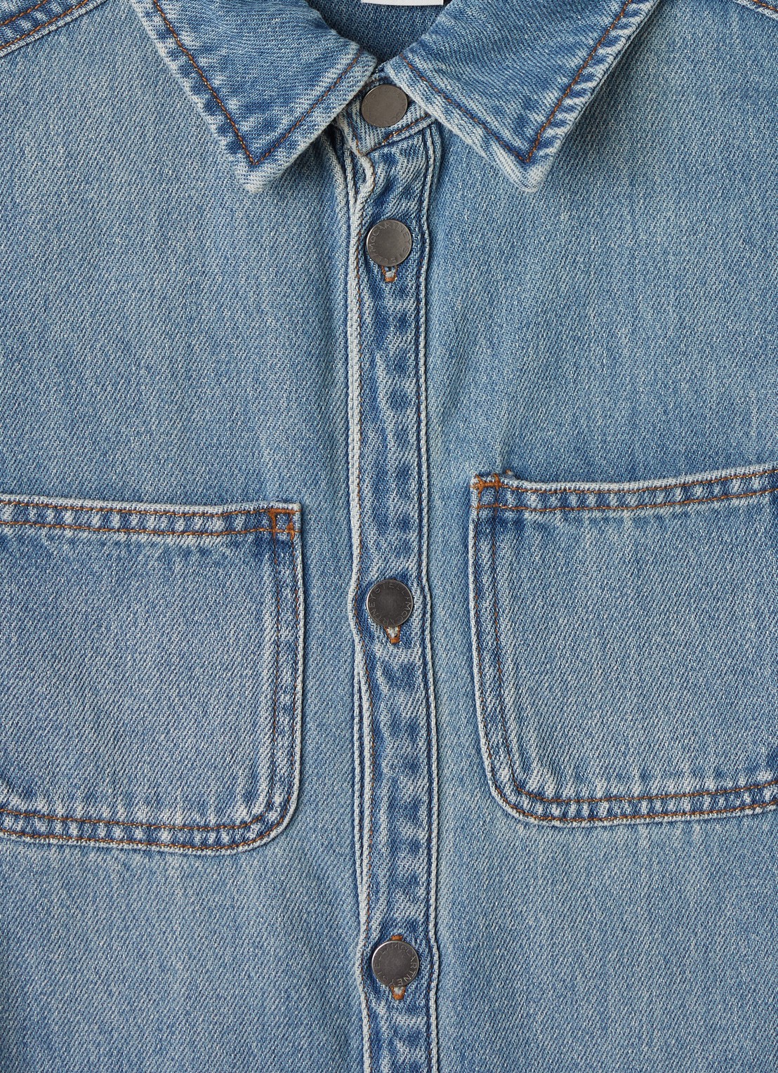 Stella McCartney Jurk van denim - detail 3 blauw