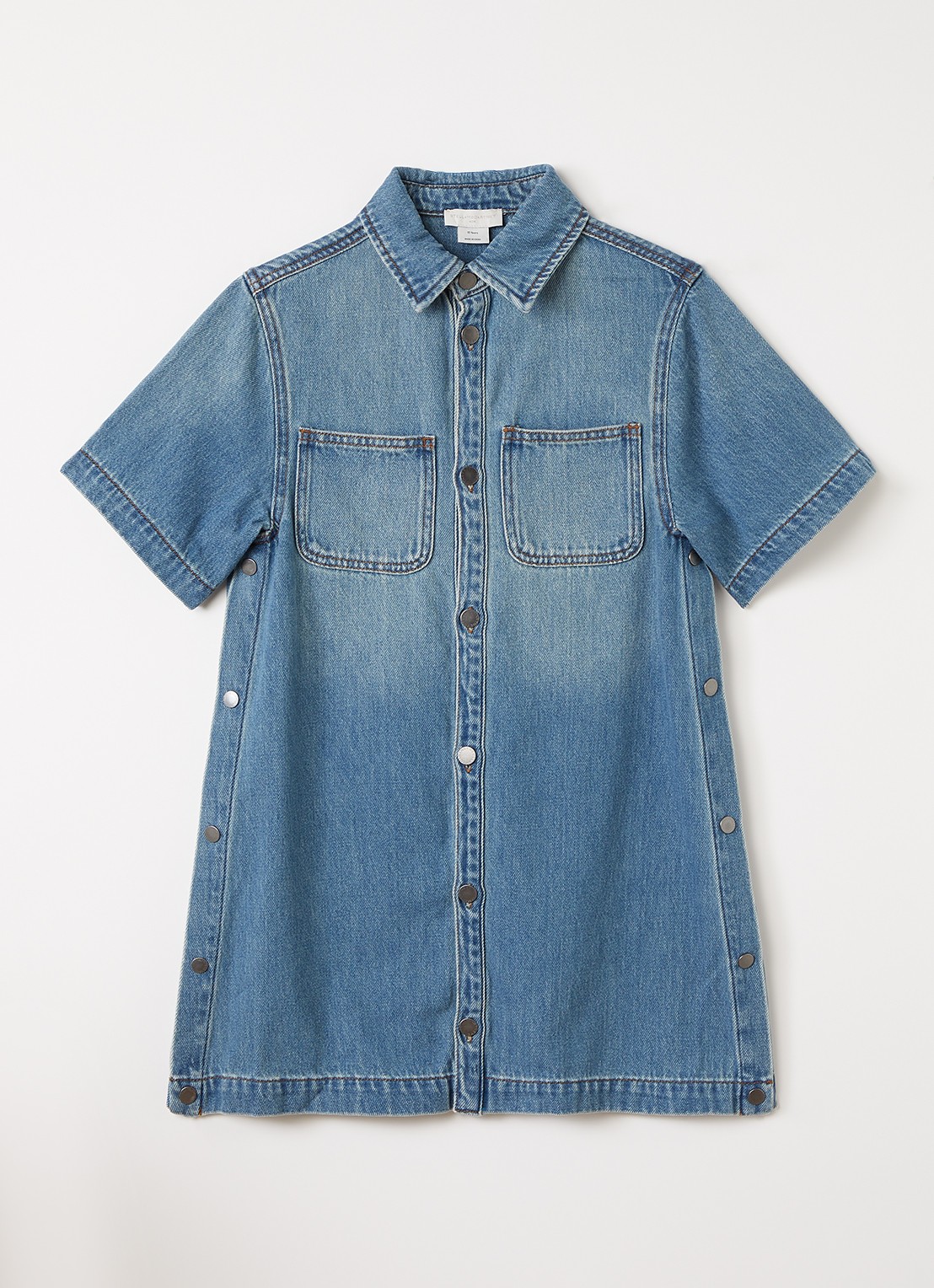 Stella McCartney Jurk van denim - voorkant blauw