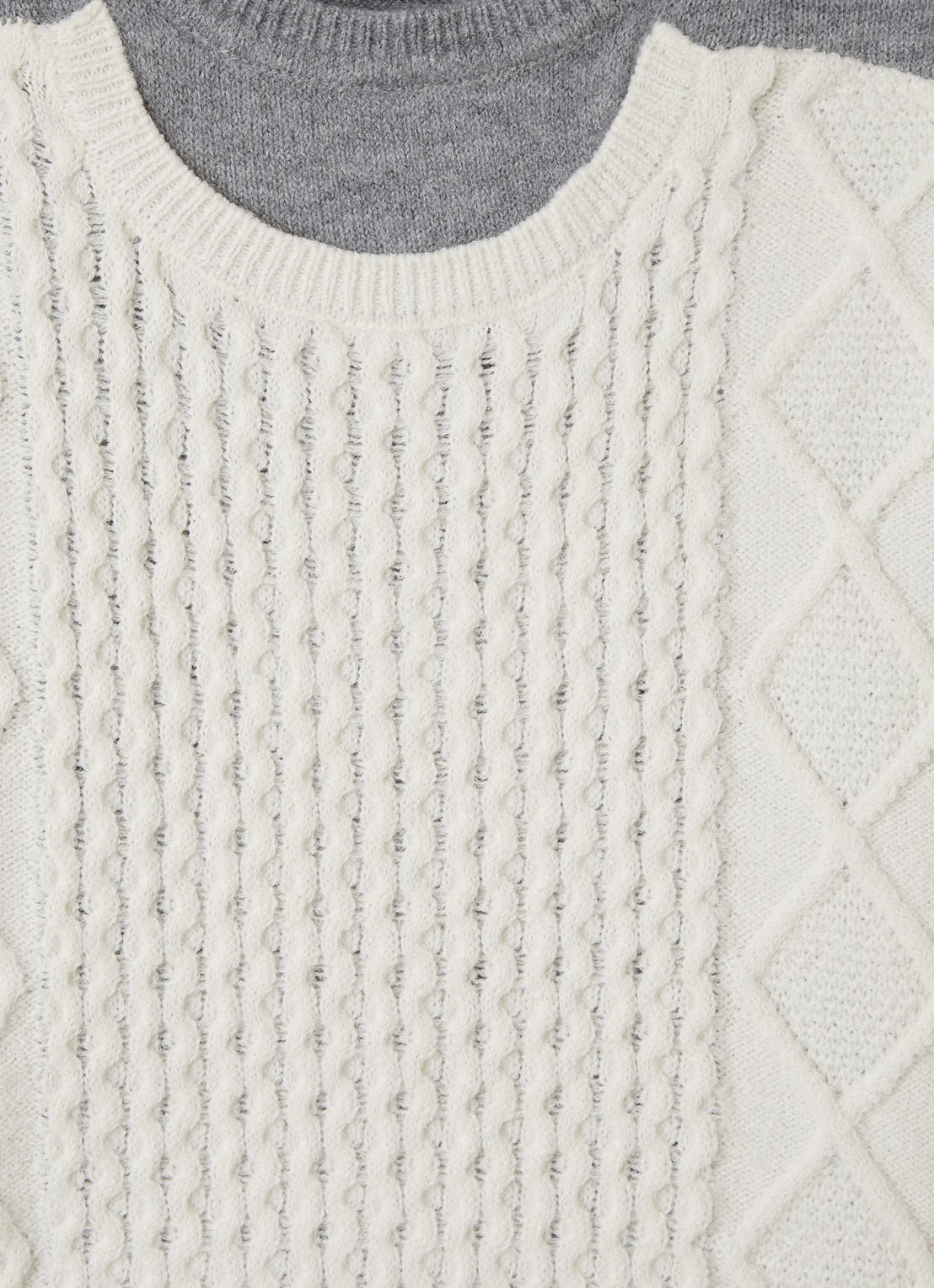 Stella McCartney Kabelgebreide trui in wolblend - detail 3 gebroken wit