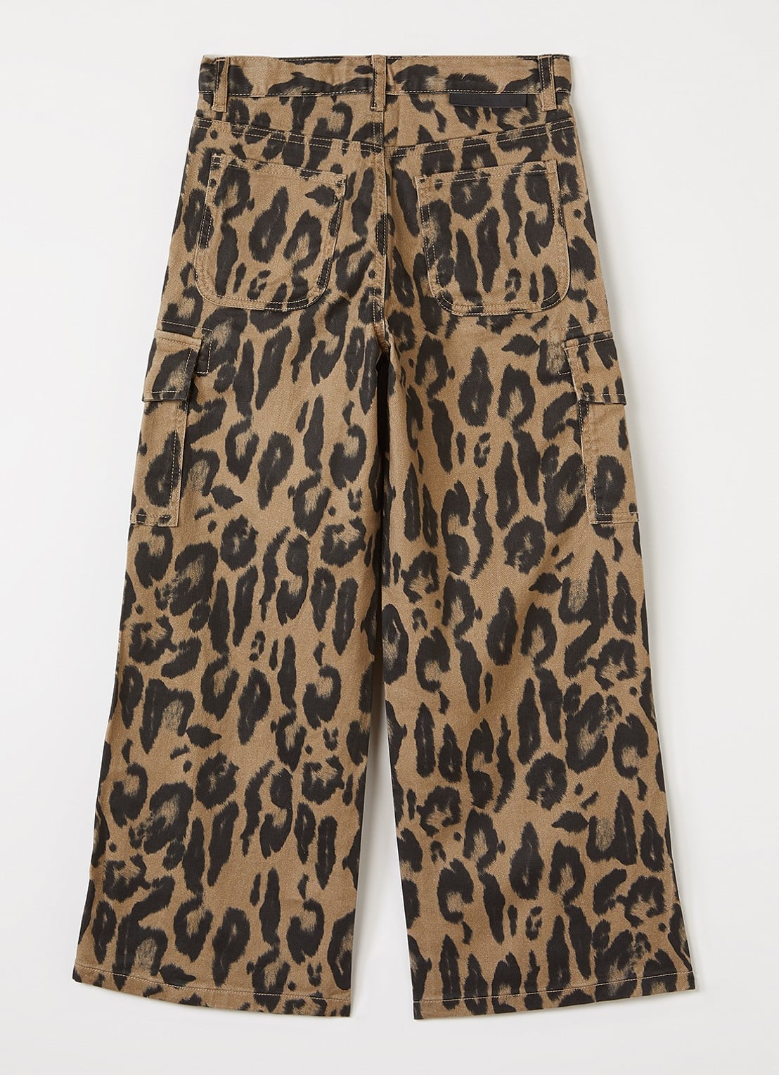 Stella McCartney Loose fit jeans met panterprint - voorkant 3 camel