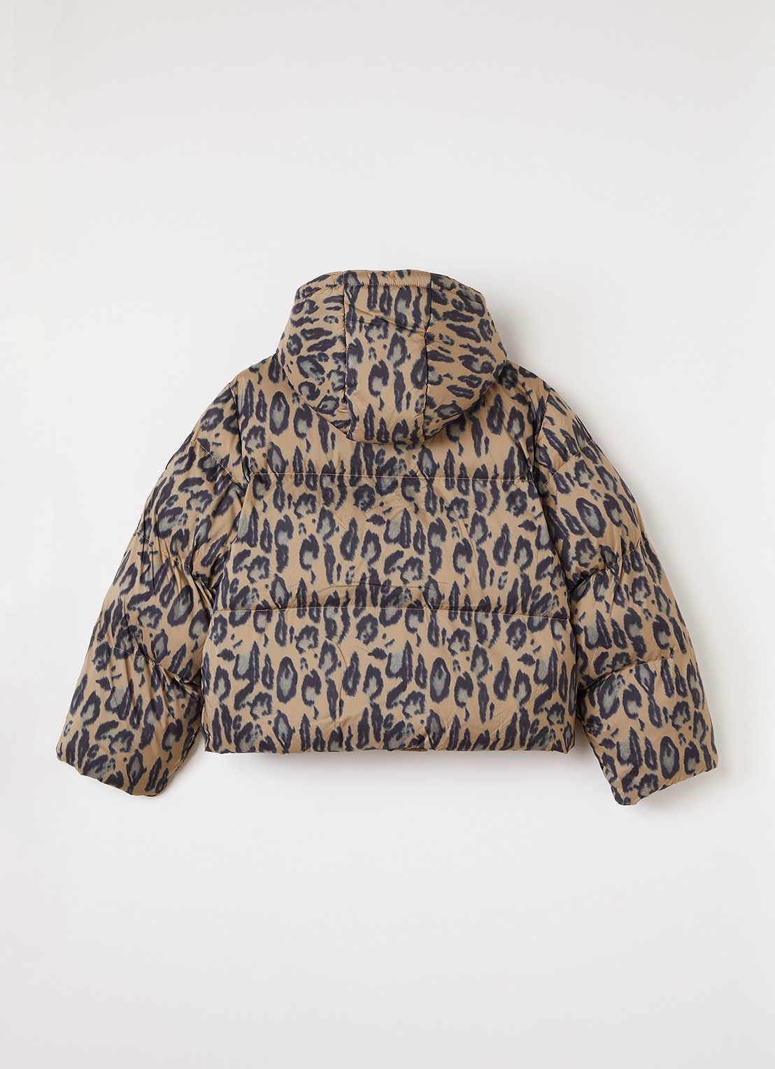 Stella McCartney Puffer jack met panterprint - achterkant lichtbruin