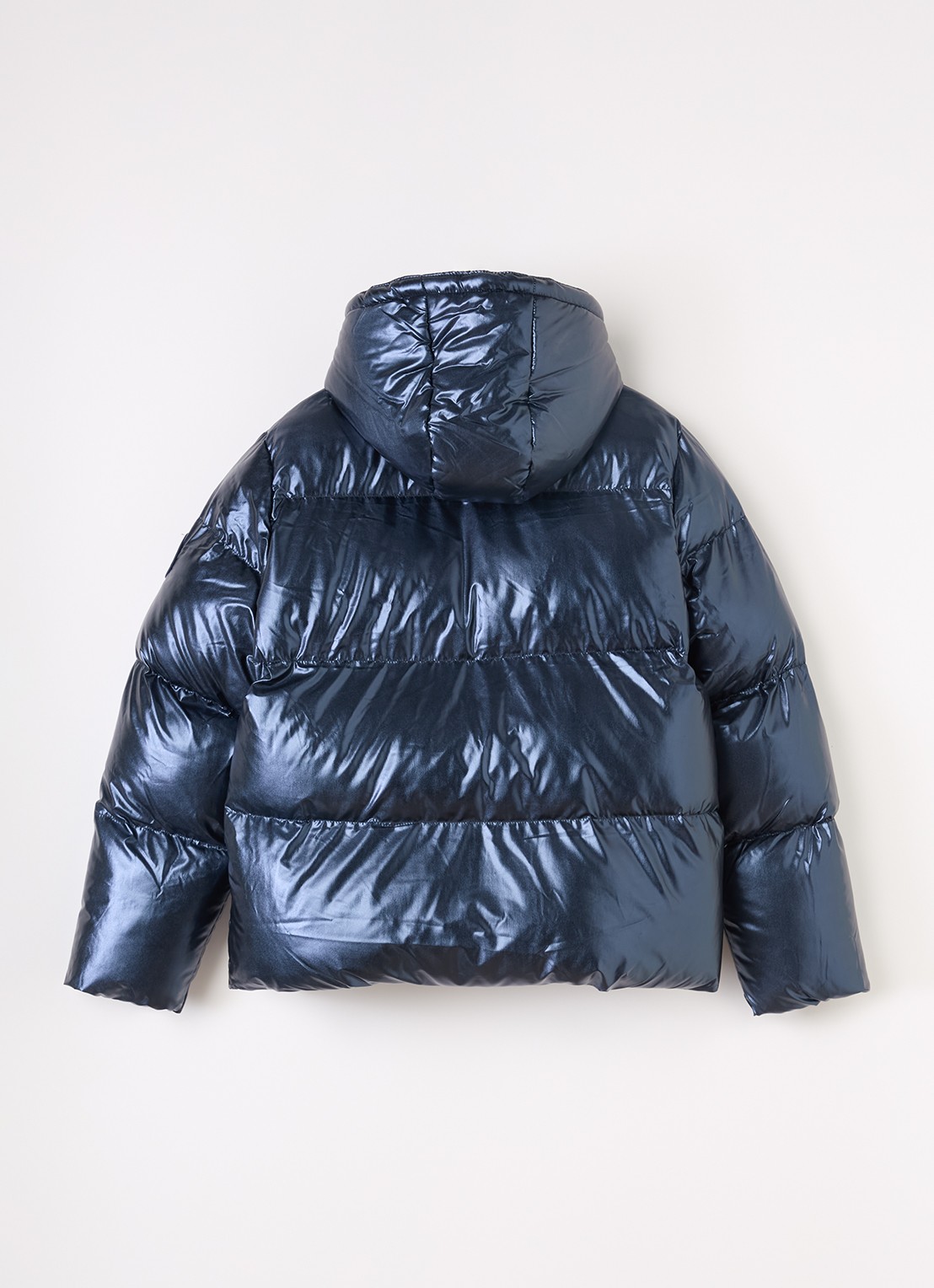 Stella McCartney Pufferjack met afneembare capuchon - achterkant indigo