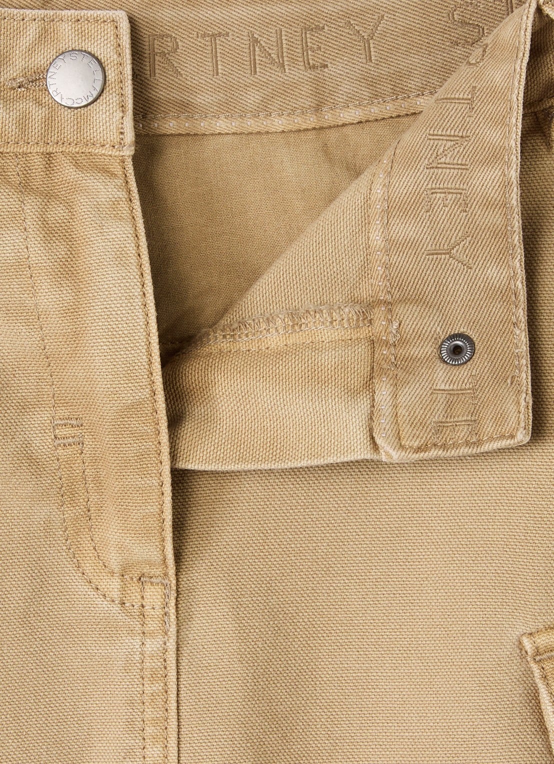 Stella McCartney Rok met steekzakken - detail hazelnootbruin