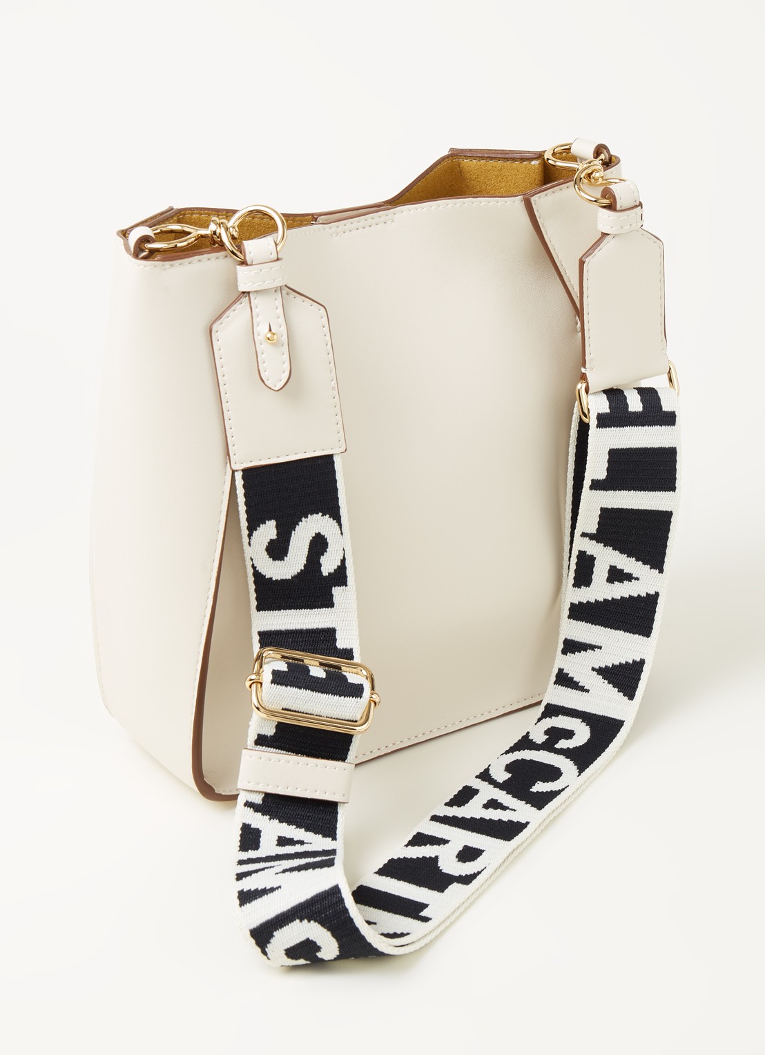 Stella McCartney Stella Logo crossbodytas van ecoleer - achterkant 5 gebroken wit