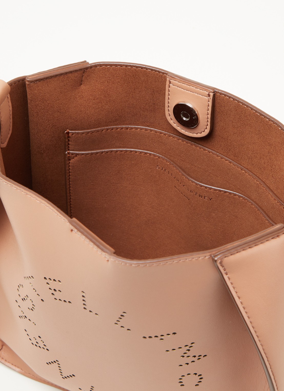 Stella McCartney Stella Logo crossbodytas van ecoleer - detail 3 roestbruin
