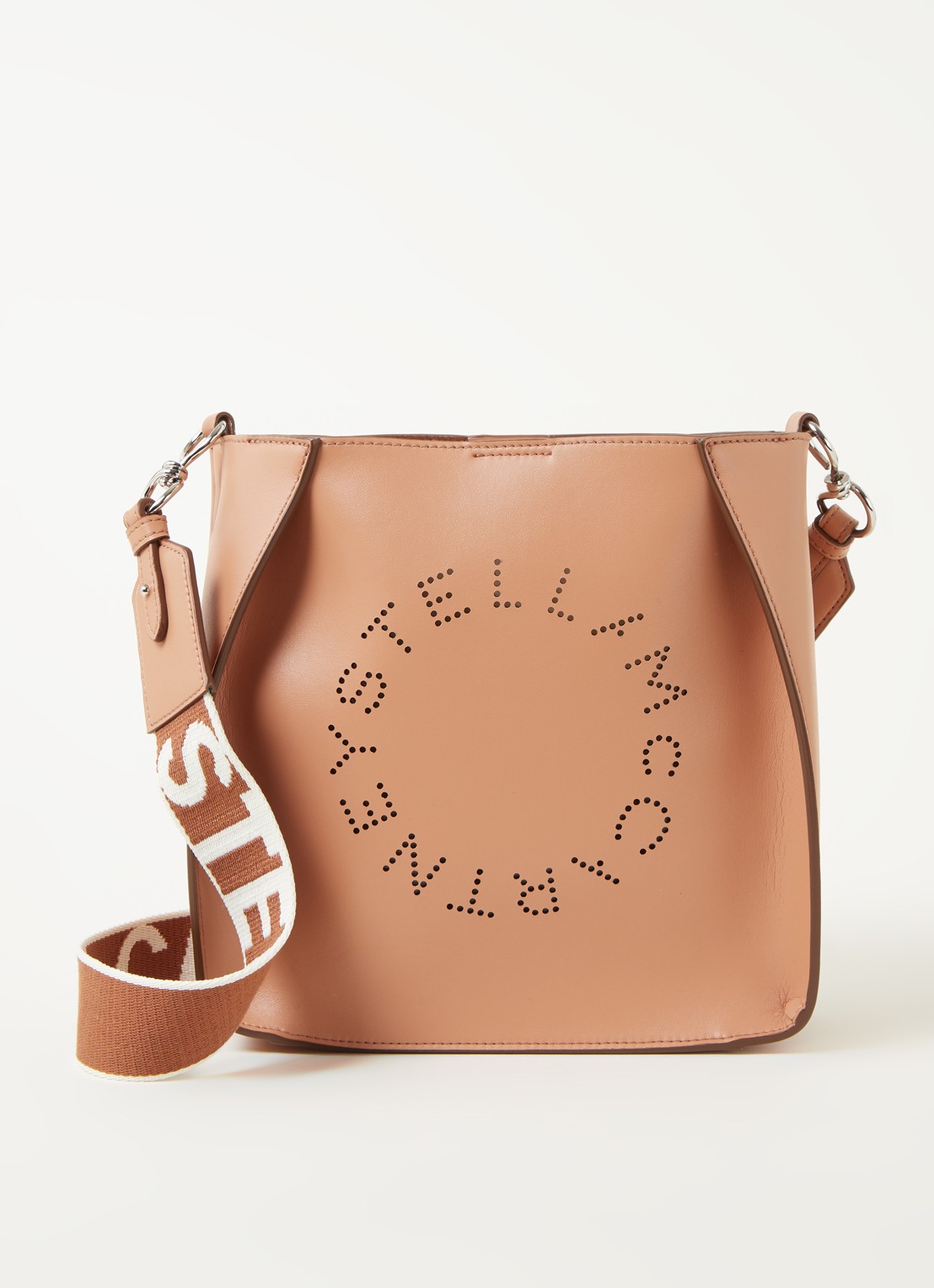 Stella McCartney Stella Logo crossbodytas van ecoleer - voorkant 2 roestbruin