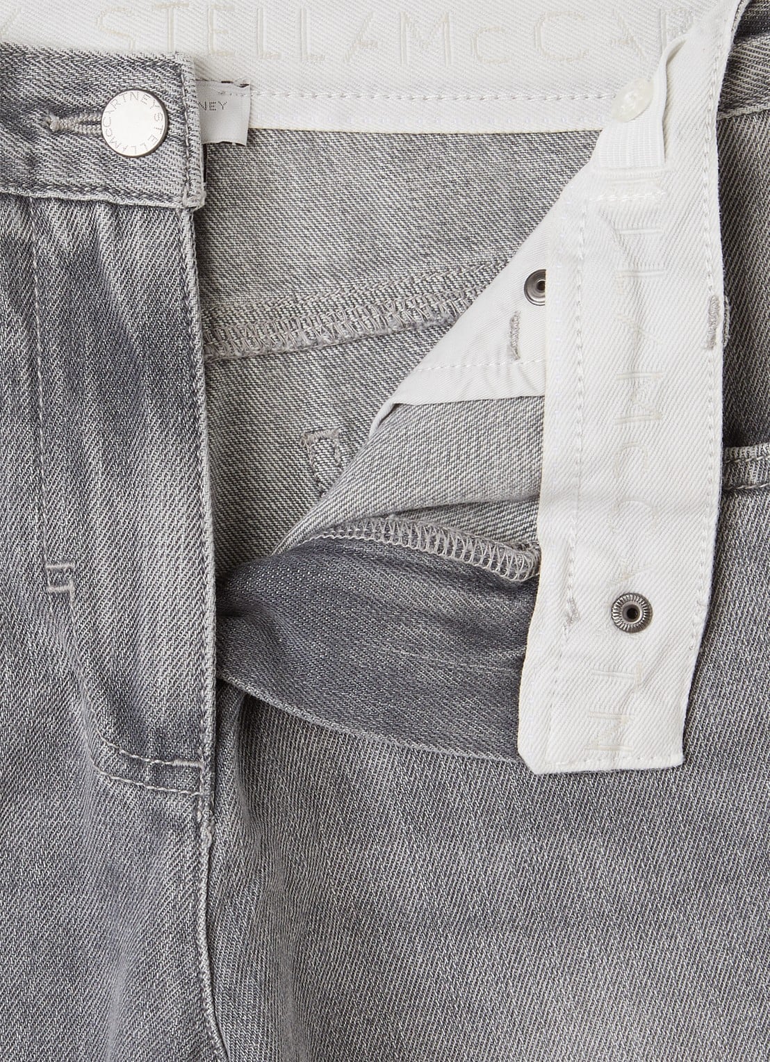Stella McCartney Straight leg jeans met studs - detail grijs