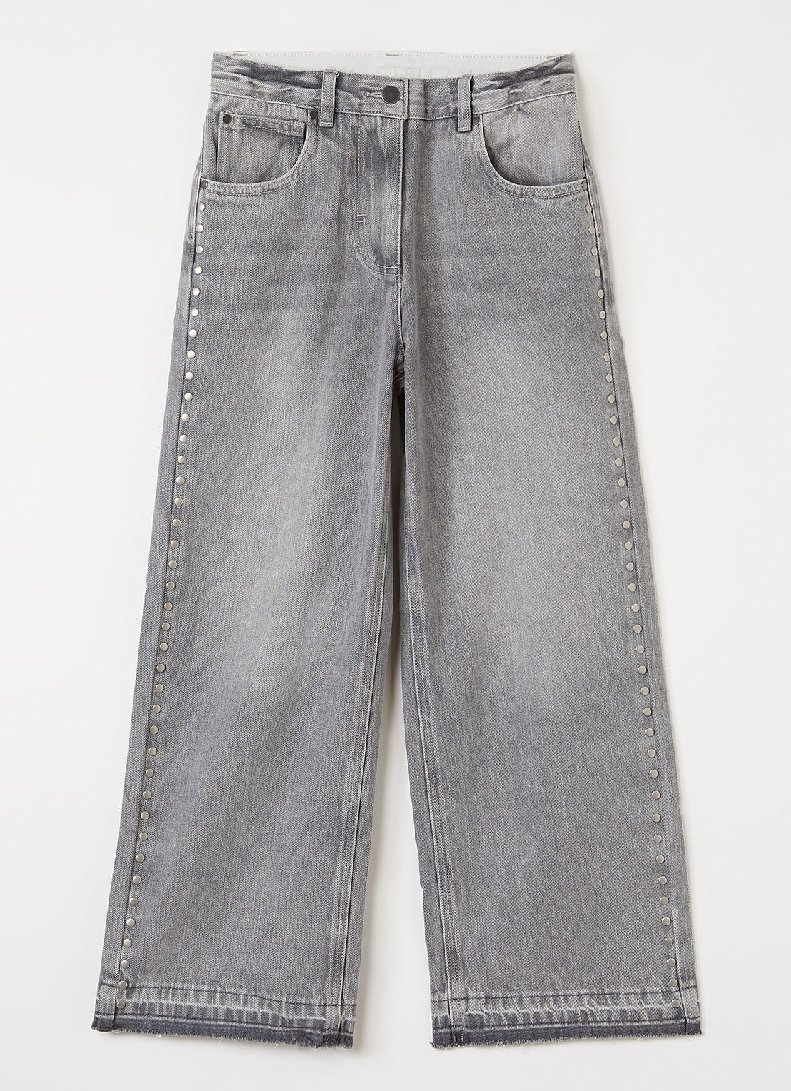 Stella McCartney Straight leg jeans met studs - voorkant 2 grijs