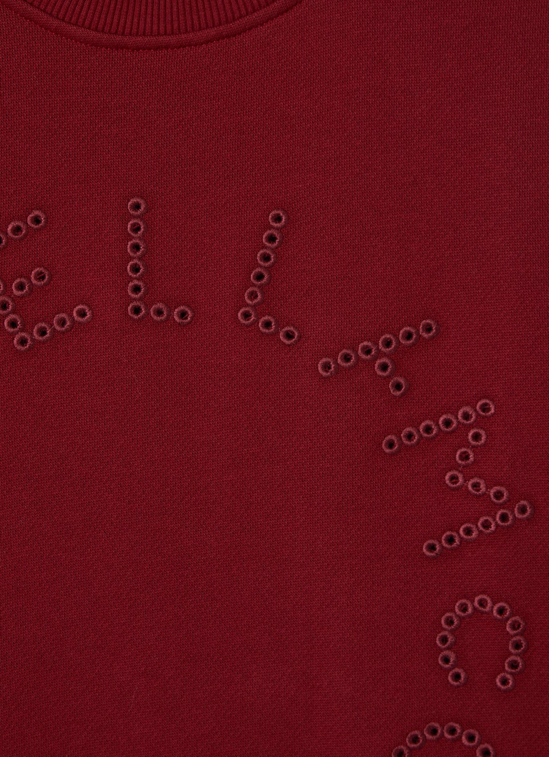 Stella McCartney Sweater met logoborduring - detail donkerrood