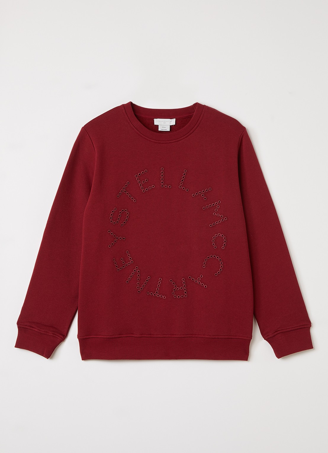 Stella McCartney Sweater met logoborduring - voorkant 2 donkerrood