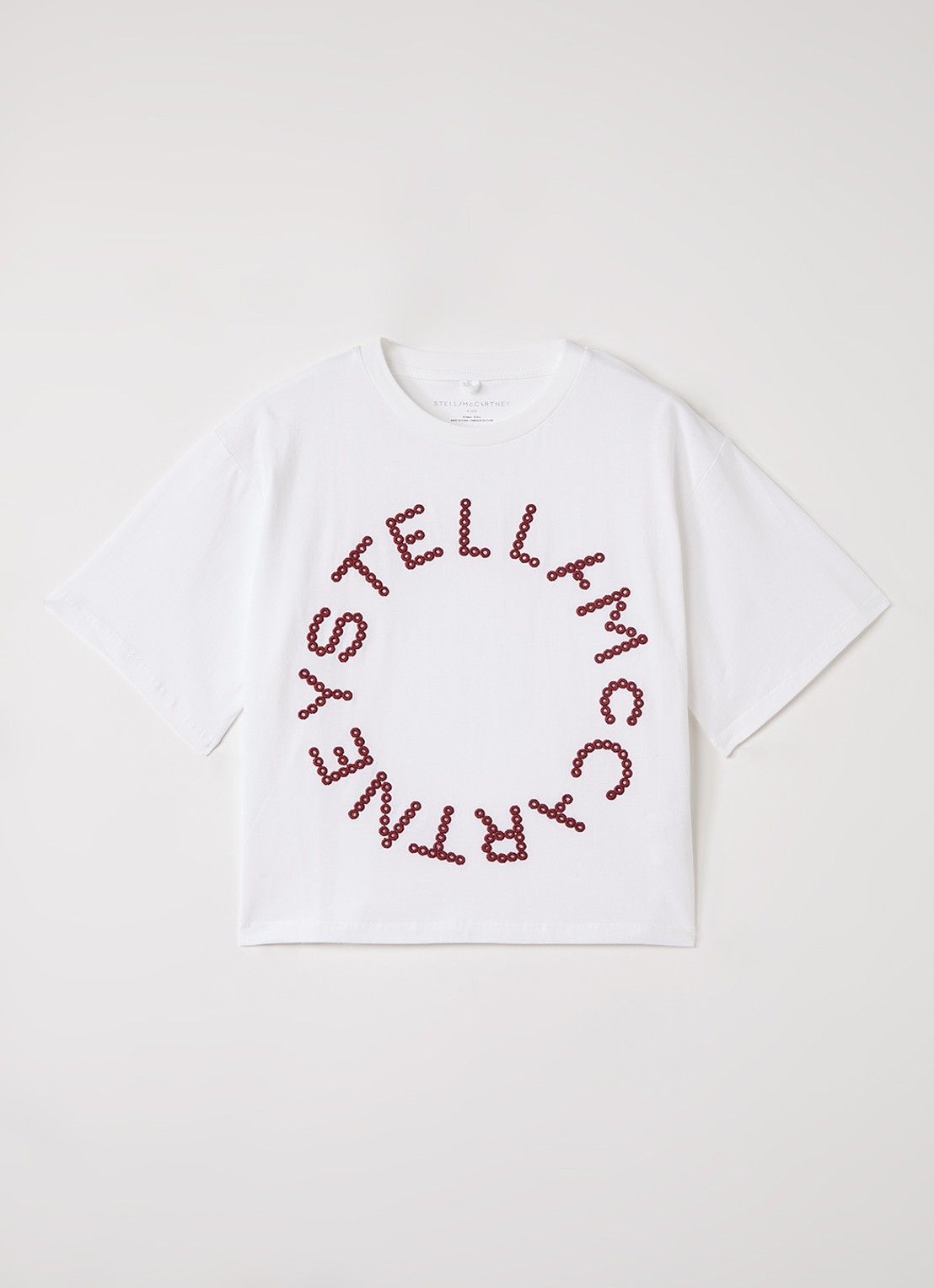 Stella McCartney T-shirt met logoborduring - voorkant wit