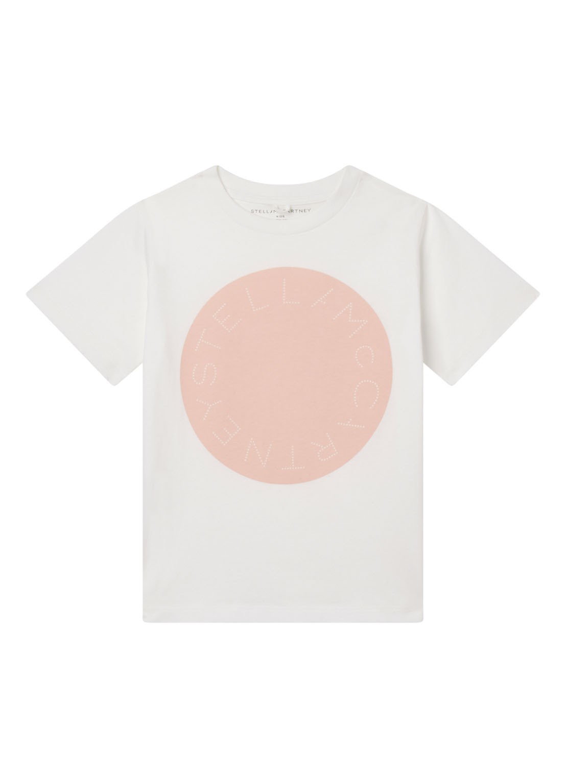 Stella McCartney T-shirt met logoprint - voorkant gebroken wit
