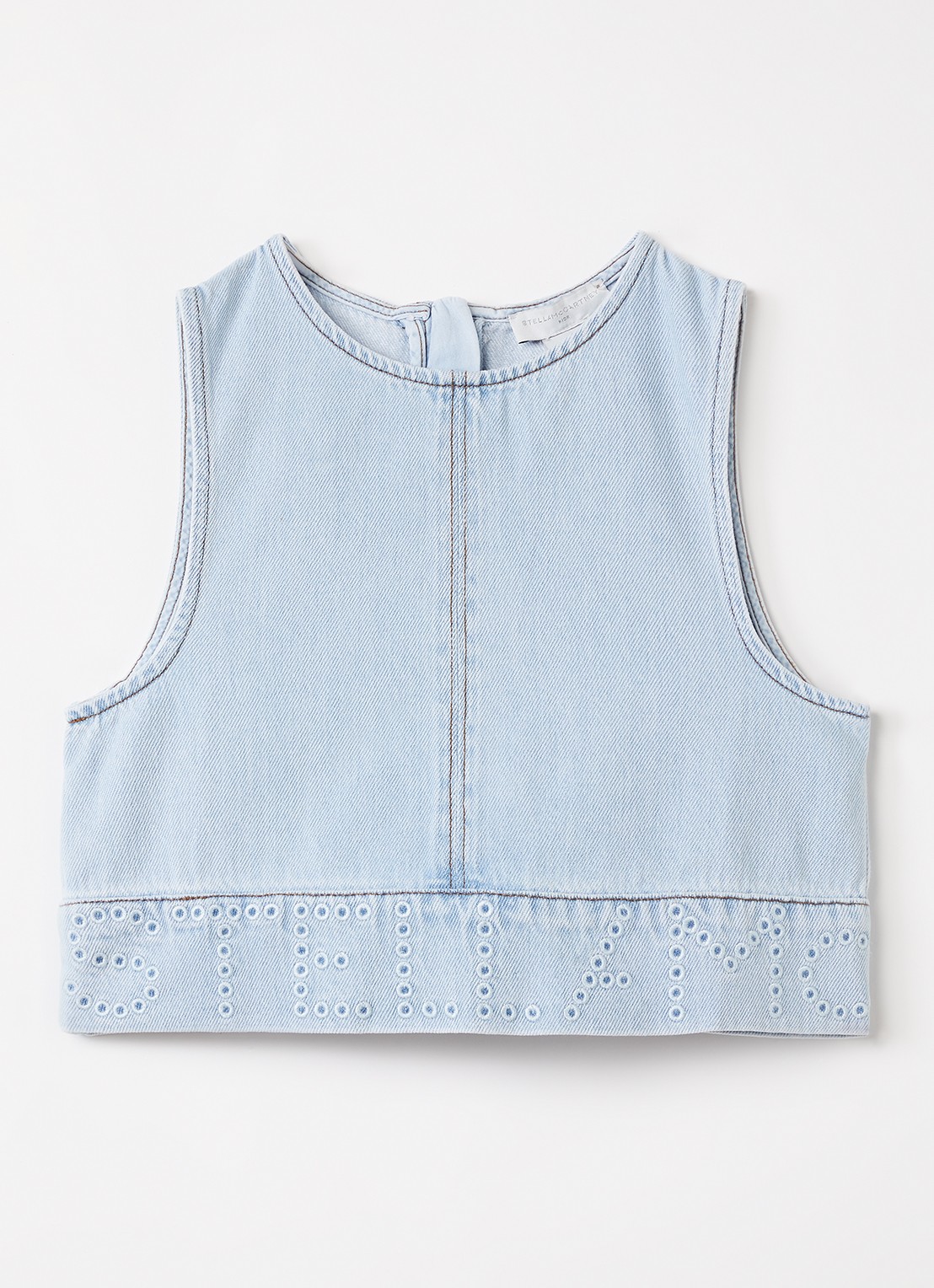 Stella McCartney Top van denim - voorkant lichtblauw