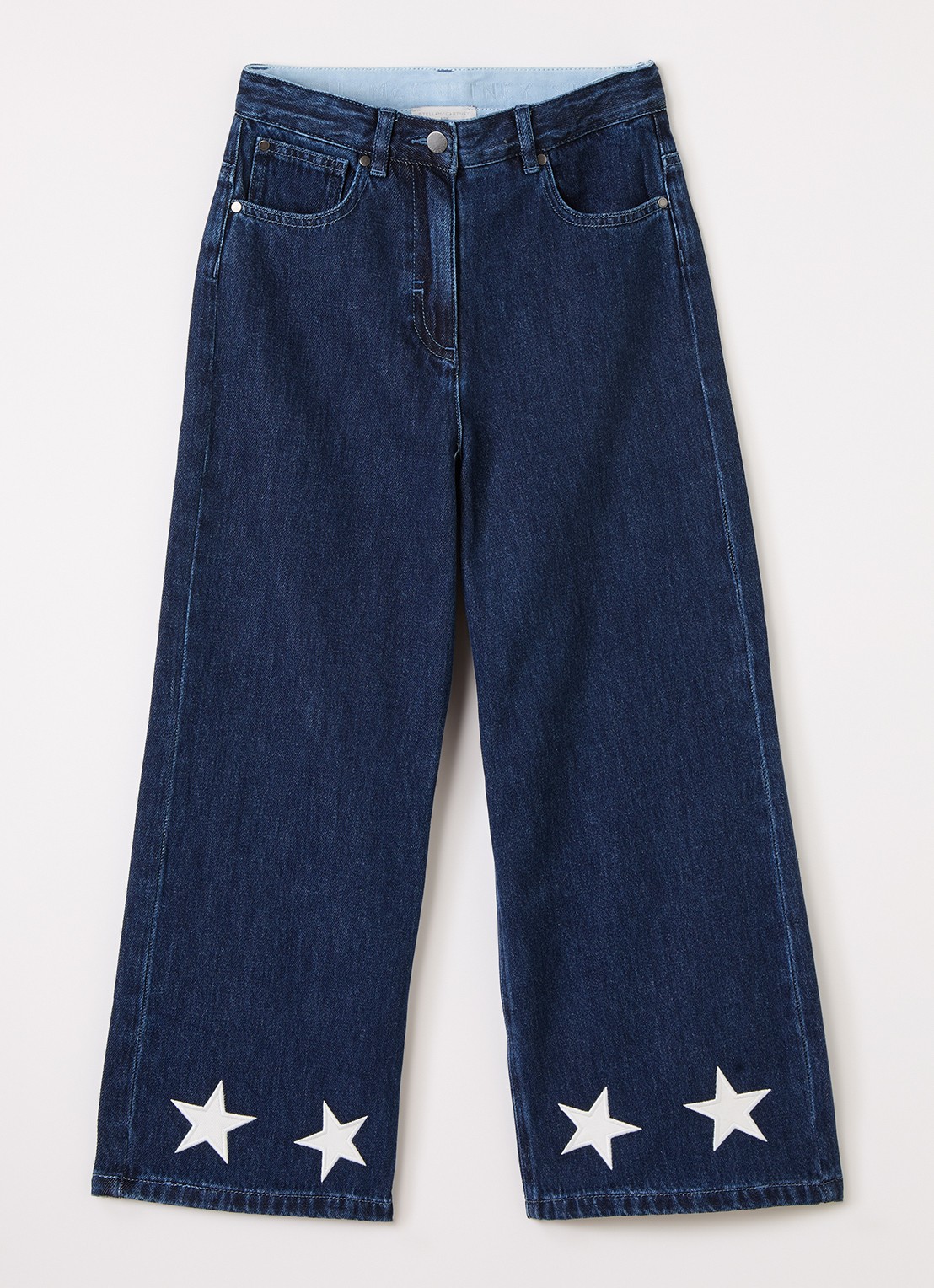 Stella McCartney Wide leg jeans met donkere wassing - voorkant indigo