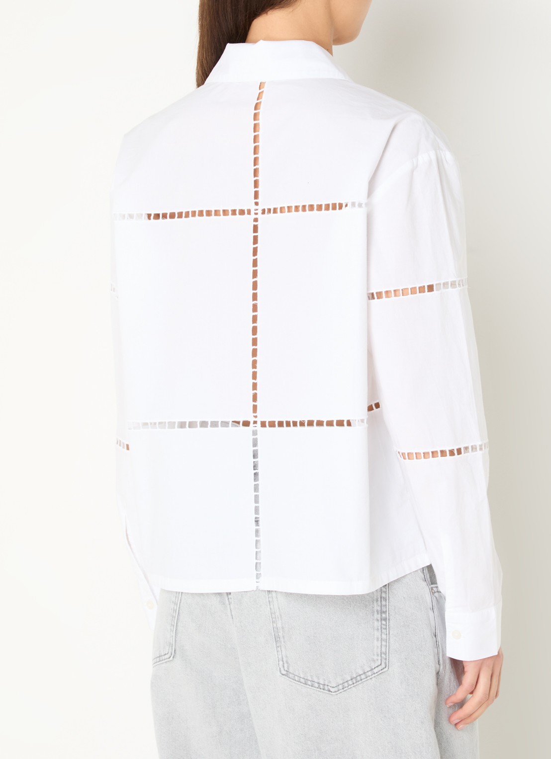 Stella Nova Blouse met opengewerkt dessin - achterkant wit