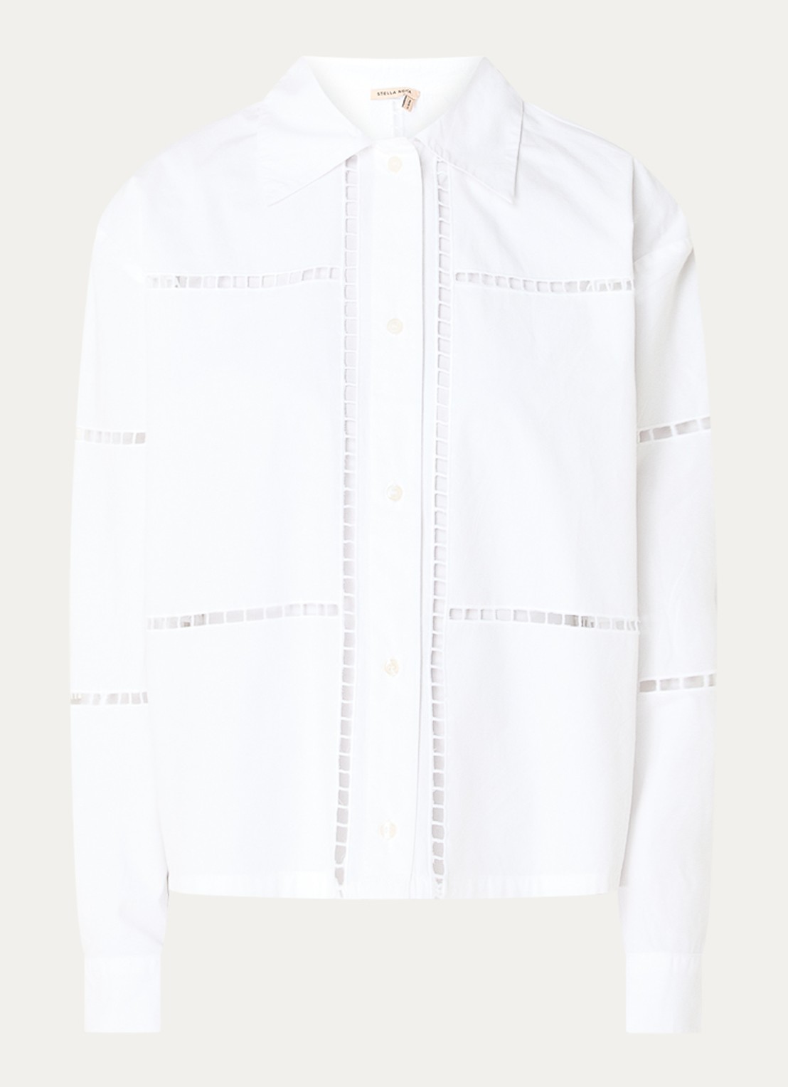 Stella Nova Blouse met opengewerkt dessin - voorkant 3 wit