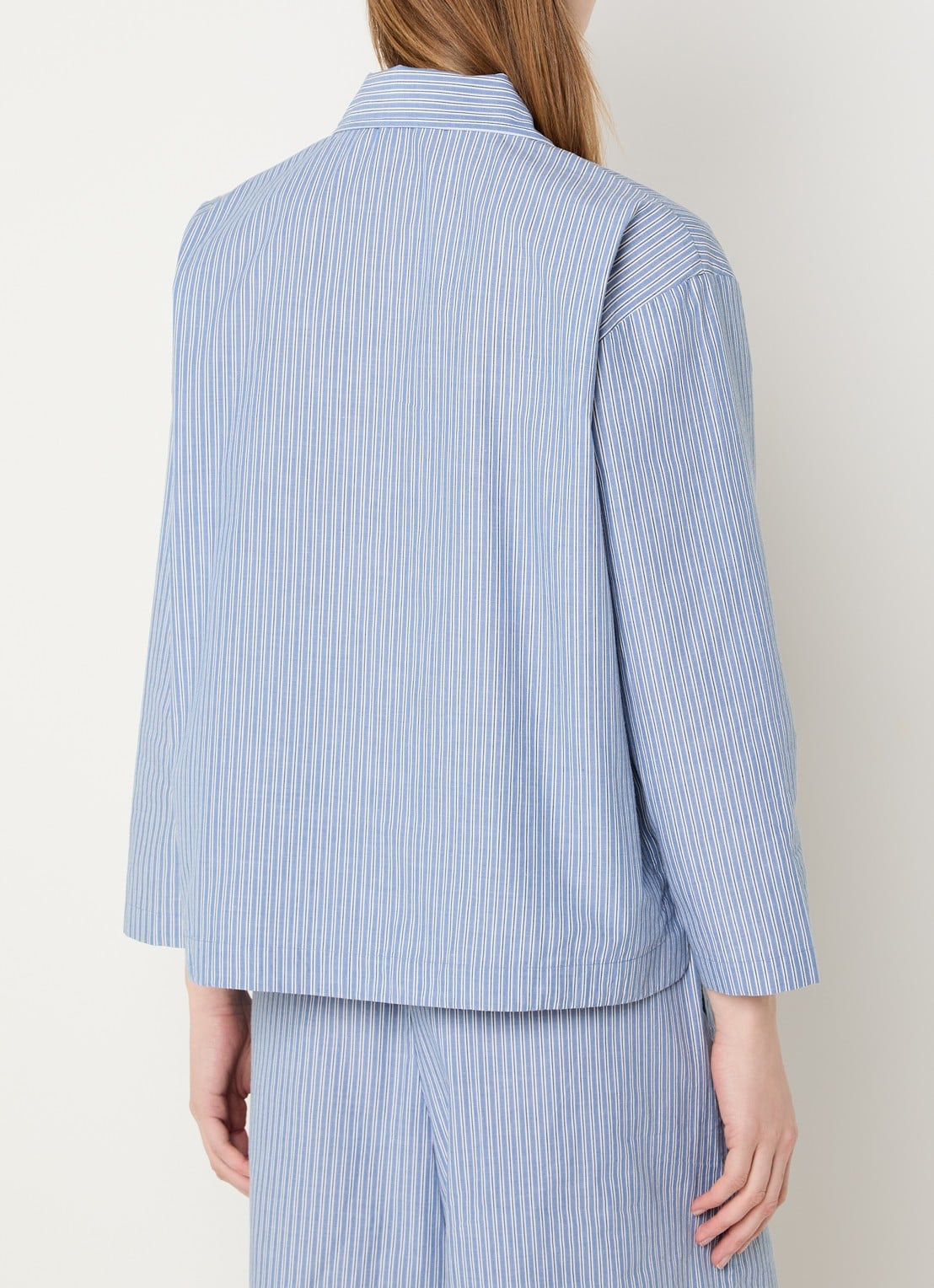 Stella Nova Blouse met streepprint - achterkant 4 blauwgrijs