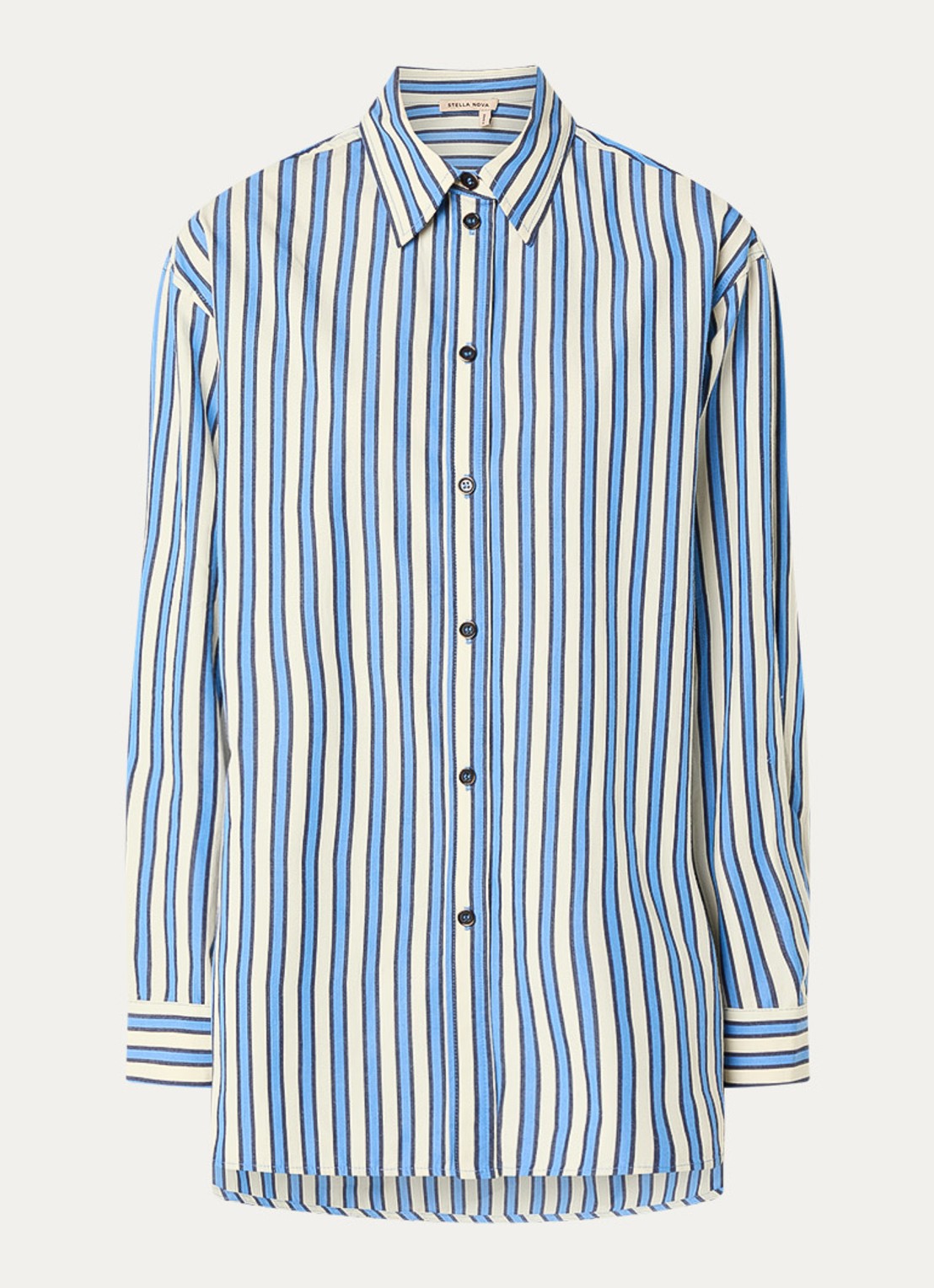 Stella Nova Blouse met streepprint - voorkant 3 blauw