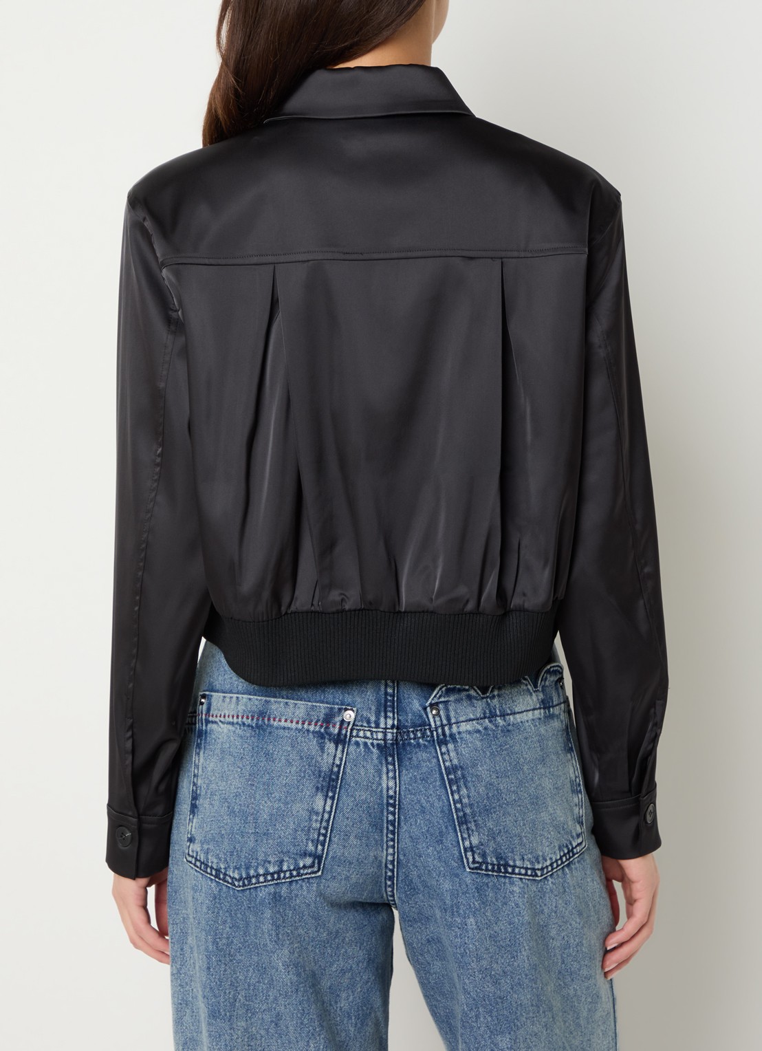 Stella Nova Blouse van satijn - achterkant 2 zwart