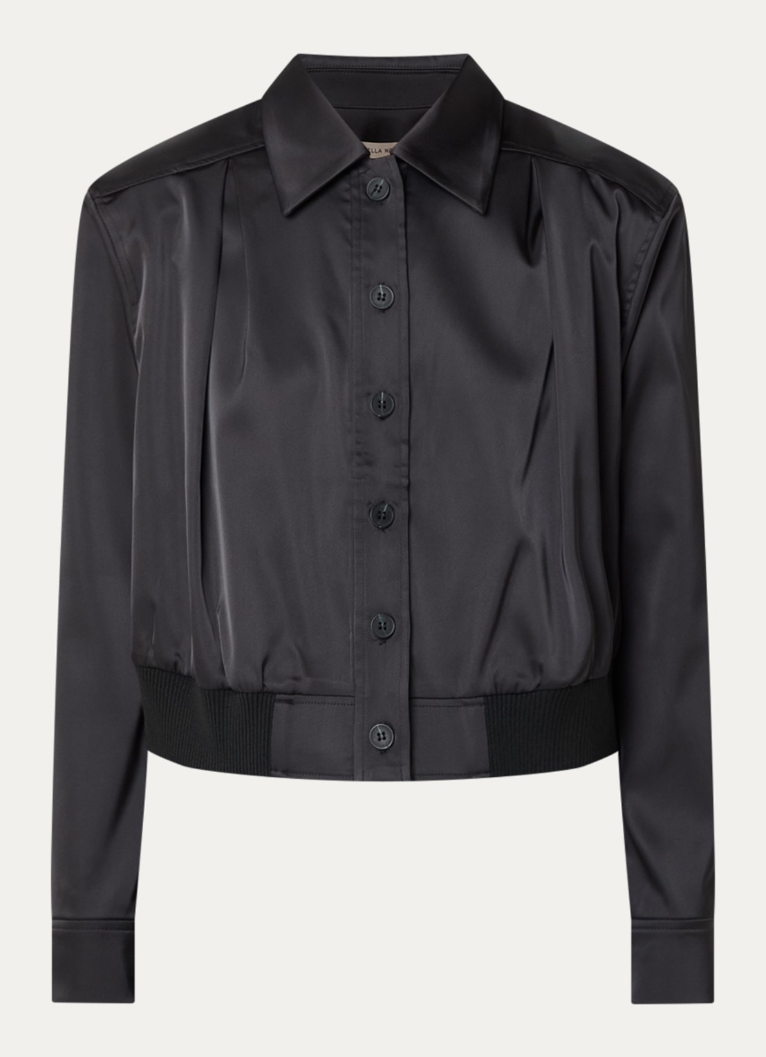 Stella Nova Blouse van satijn - voorkant 3 zwart