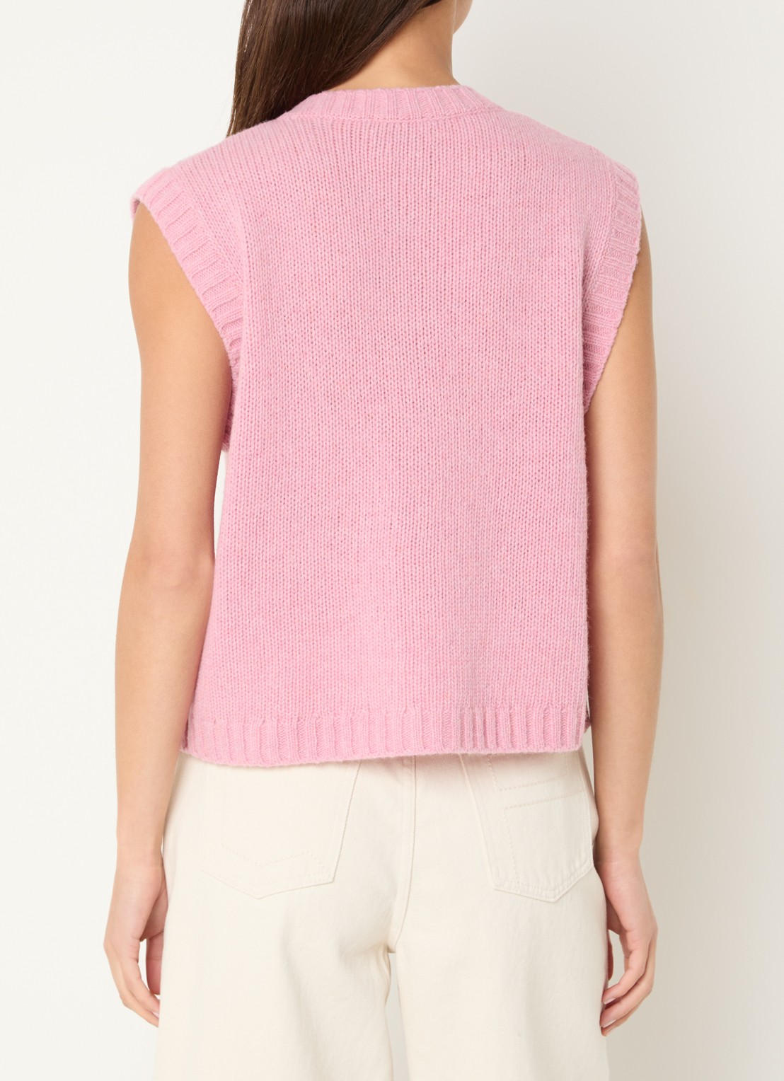 Stella Nova Grofgebreid gilet met logo - achterkant 3 roze