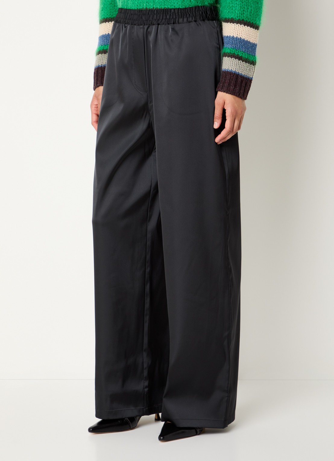 Stella Nova High waist loose fit broek - detail zwart