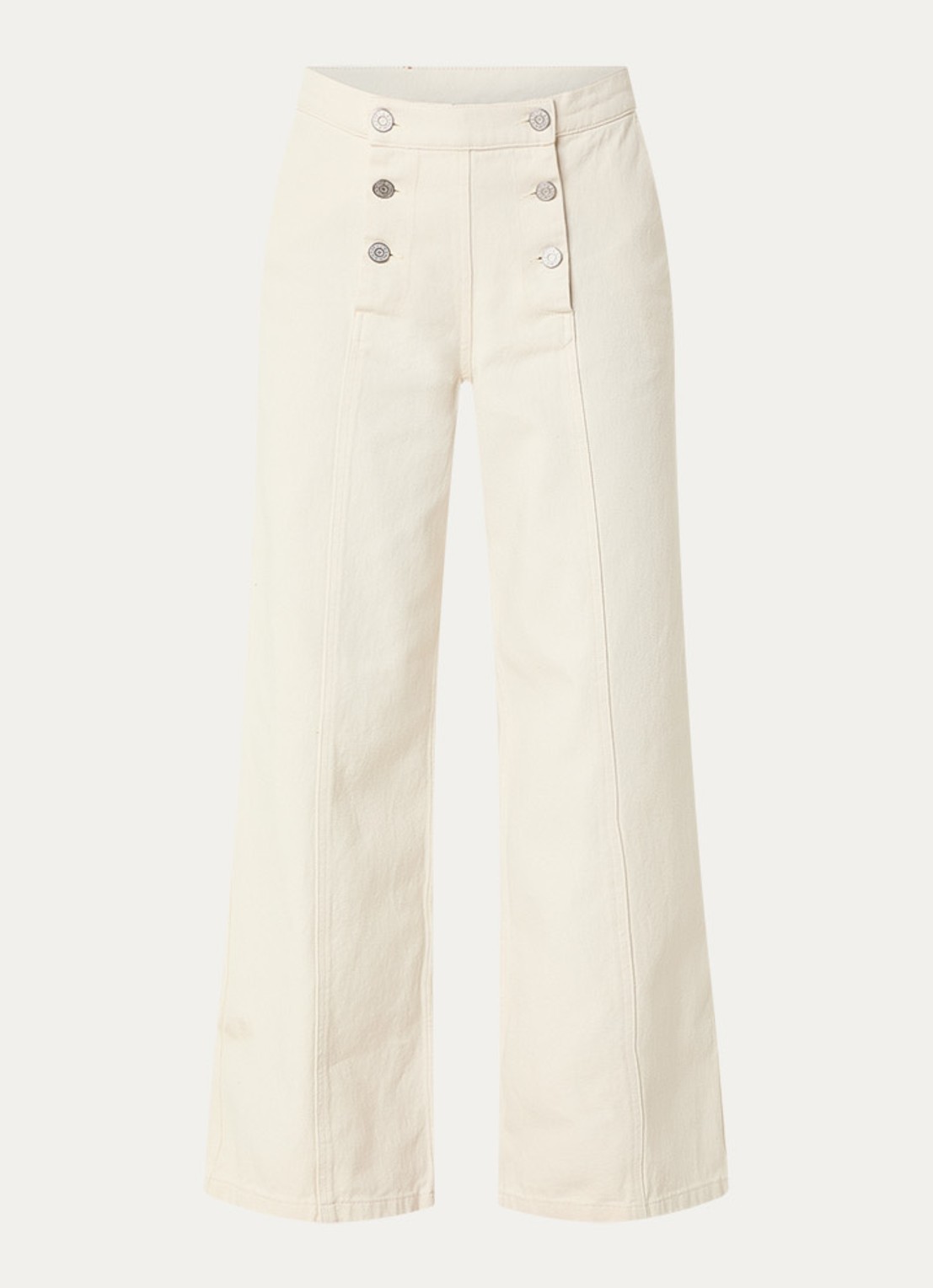 Stella Nova High waist wide leg jeans met gekleurde wassing - voorkant gebroken wit