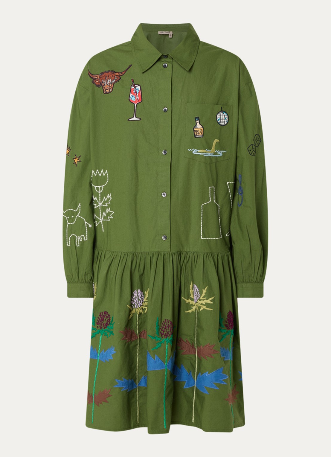 Stella Nova Midi tuniekjurk met print - voorkant 3 groen
