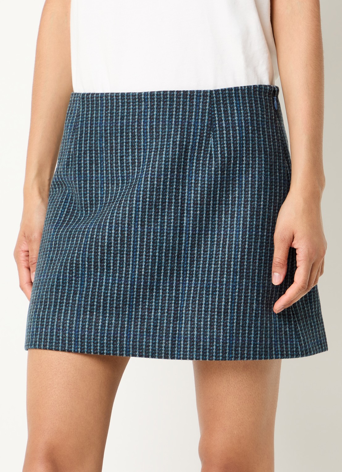 Stella Nova Ribgebreide minirok - detail indigo
