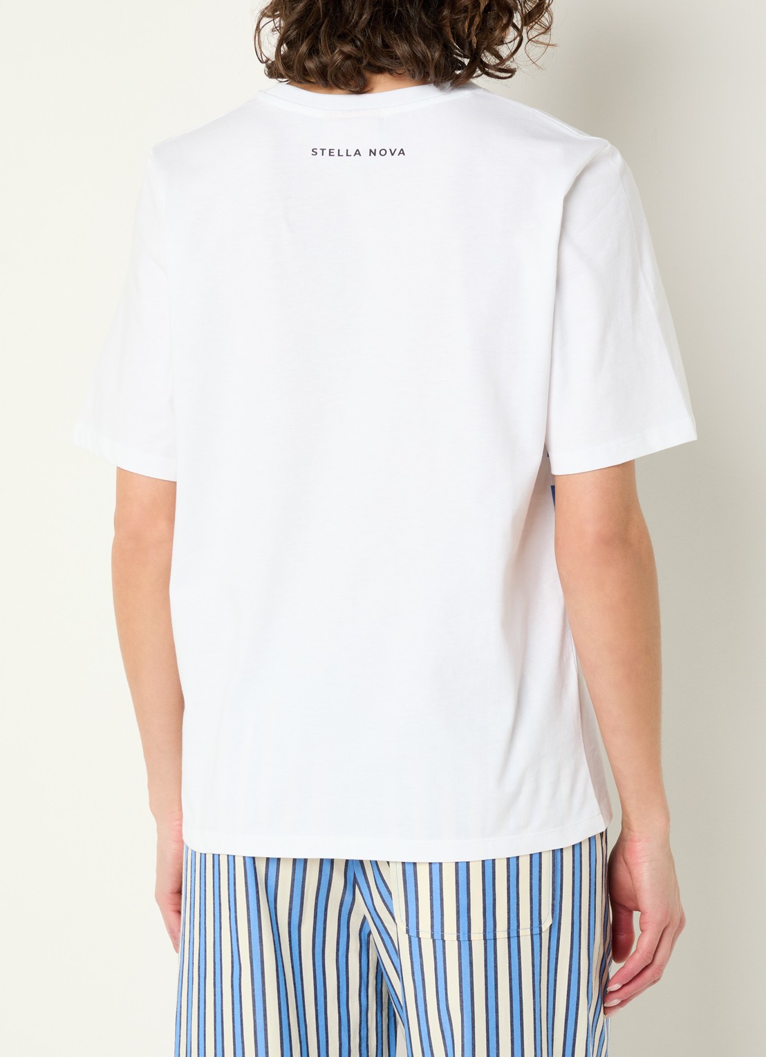 Stella Nova T-shirt met streepprint - achterkant 4 wit