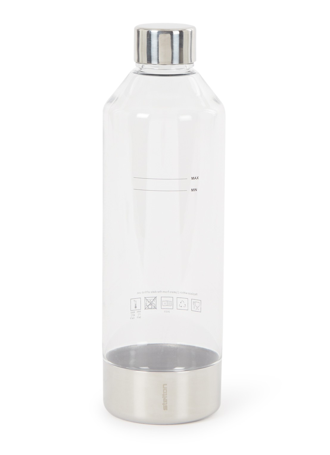 Stelton Brus waterfles 1,1 liter - voorkant 3 transparant