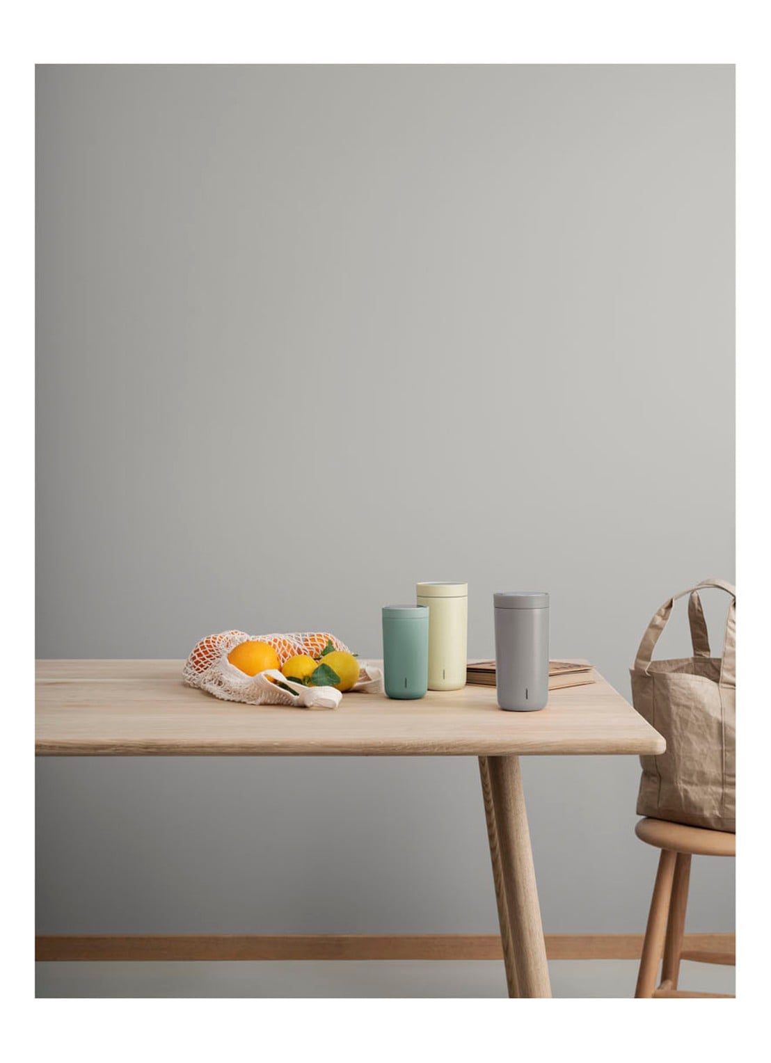 Stelton To go click thermosbeker 40 cl - voorkant 3 vanilliegeel