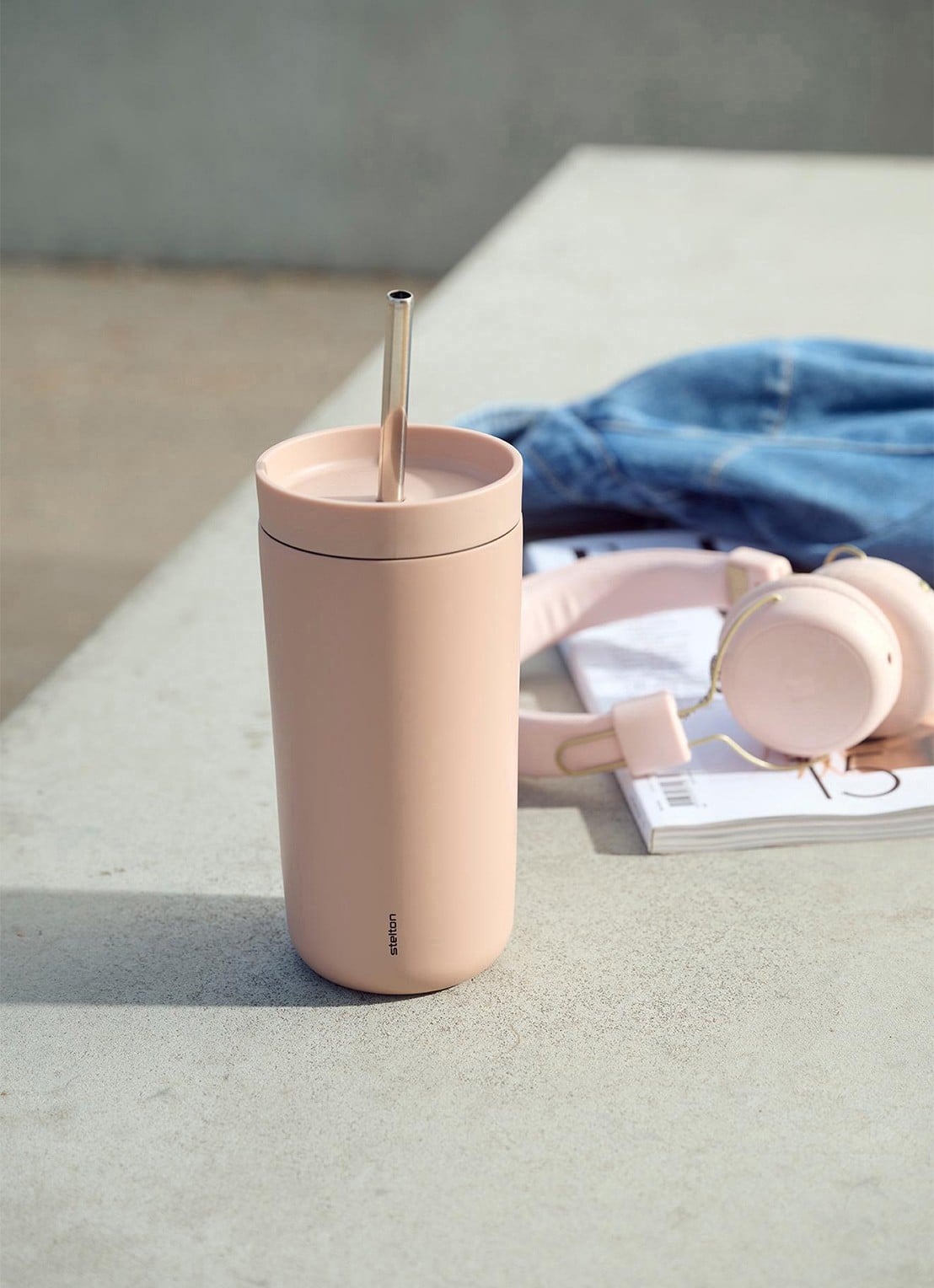 Stelton To Go Sip thermosbeker 40 cl - voorkant 2 oudroze