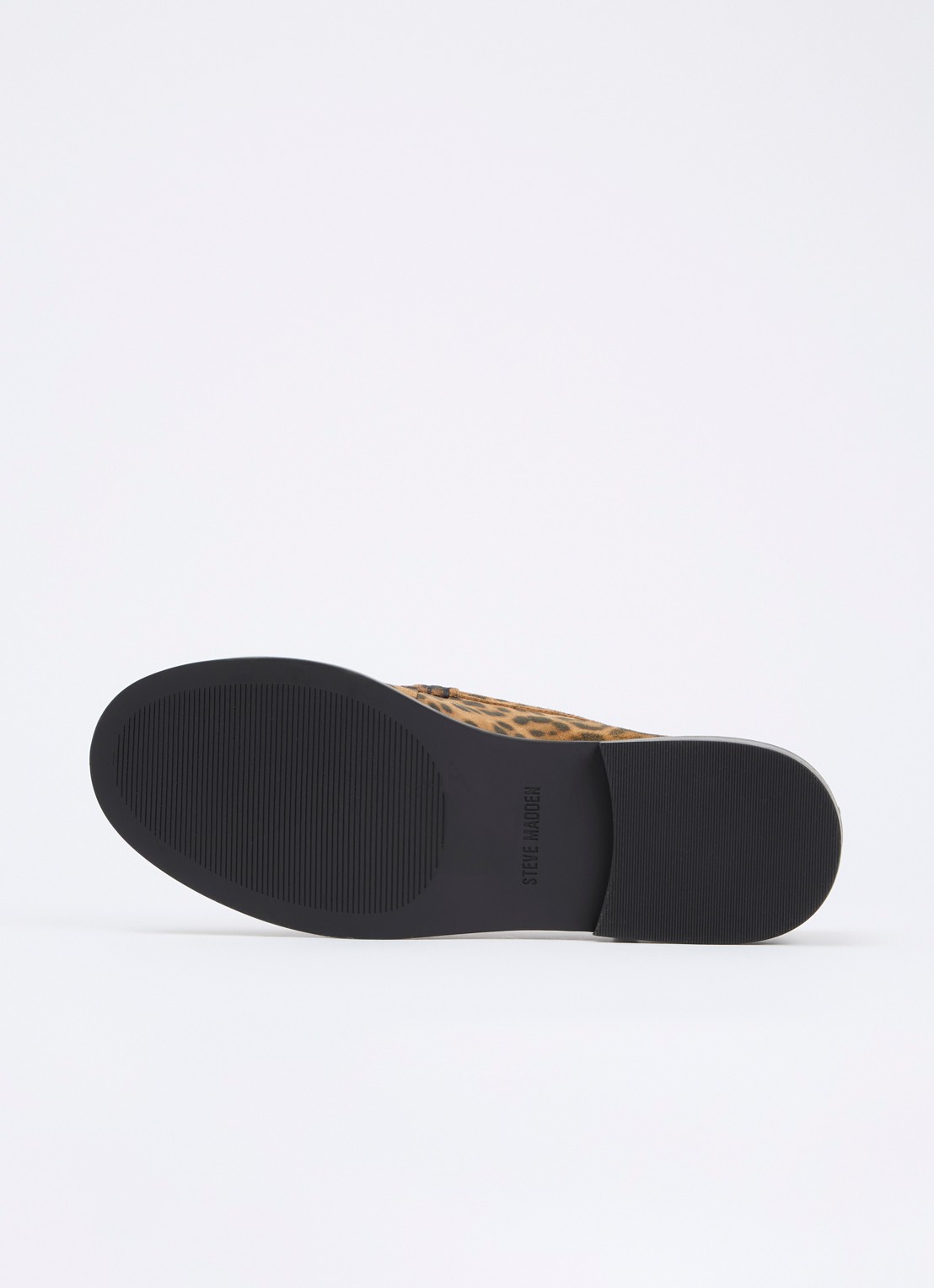 Steve Madden Adison loafer van suède met panterprint - detail 4 beige