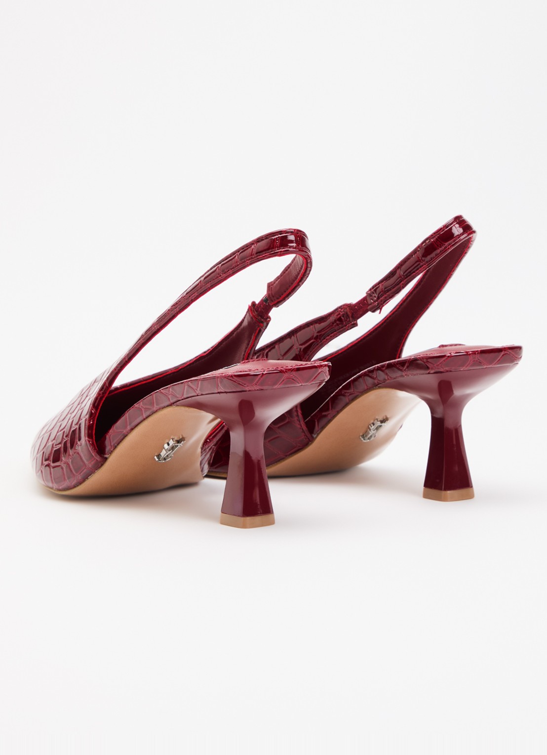 Steve Madden Alari slingback met crocostructuur  - achterkant 4 bordeauxrood