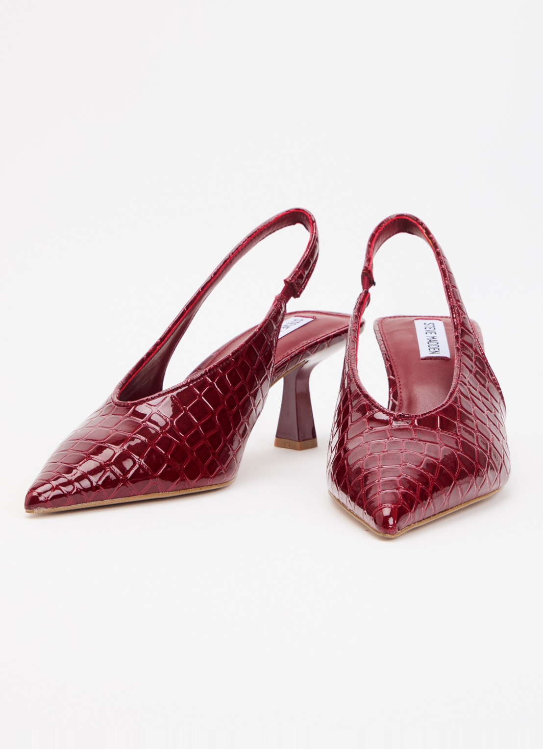Steve Madden Alari slingback met crocostructuur  - detail bordeauxrood