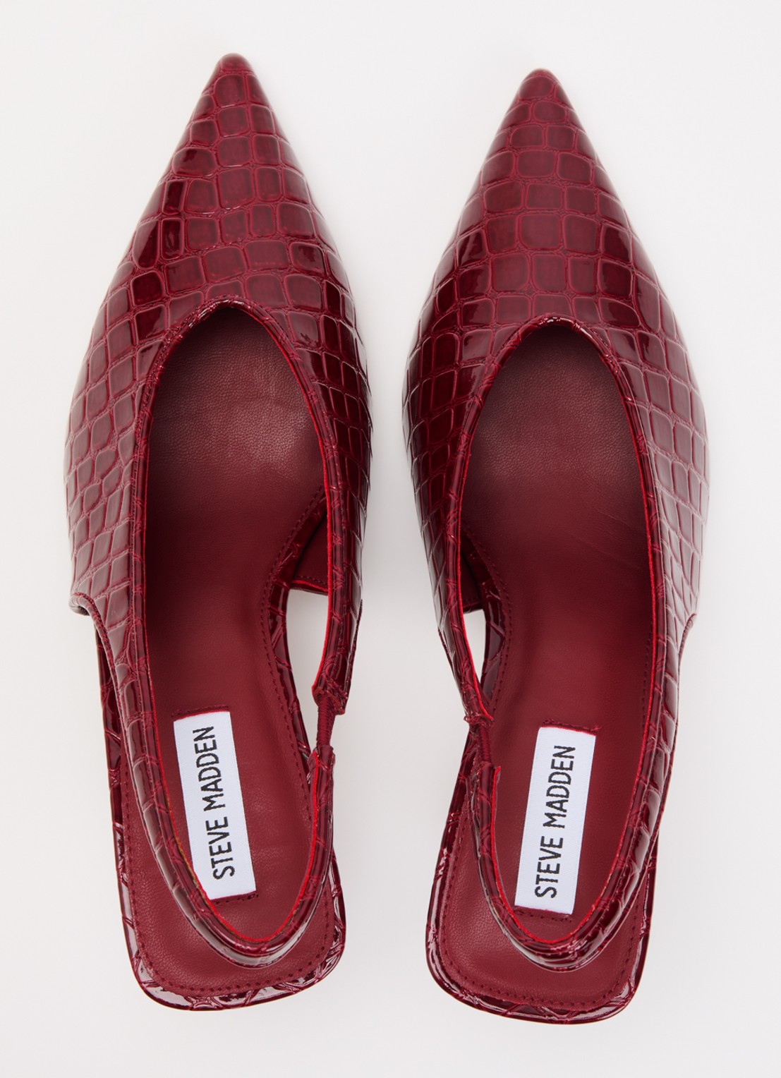 Steve Madden Alari slingback met crocostructuur  - detail 2 bordeauxrood