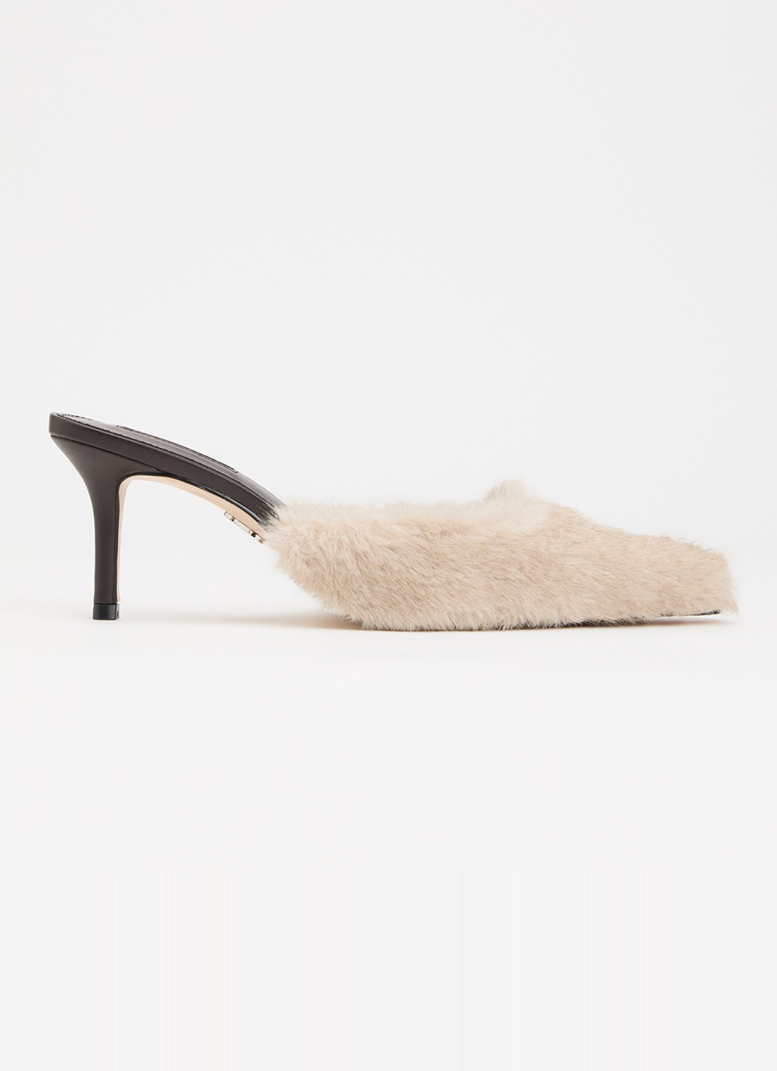Steve Madden Alexi-F muiltje van imitatiebont - voorkant 2 grijs