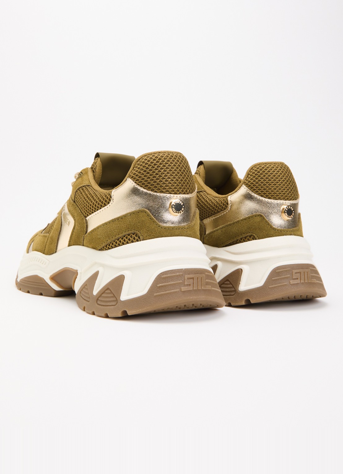 Steve Madden Ample sneaker met suède details - achterkant 5 khaki