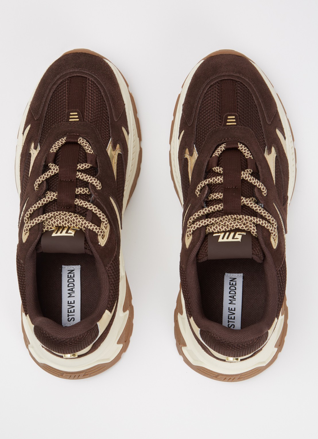 Steve Madden Ample sneaker met suède details - detail 2 donkerbruin