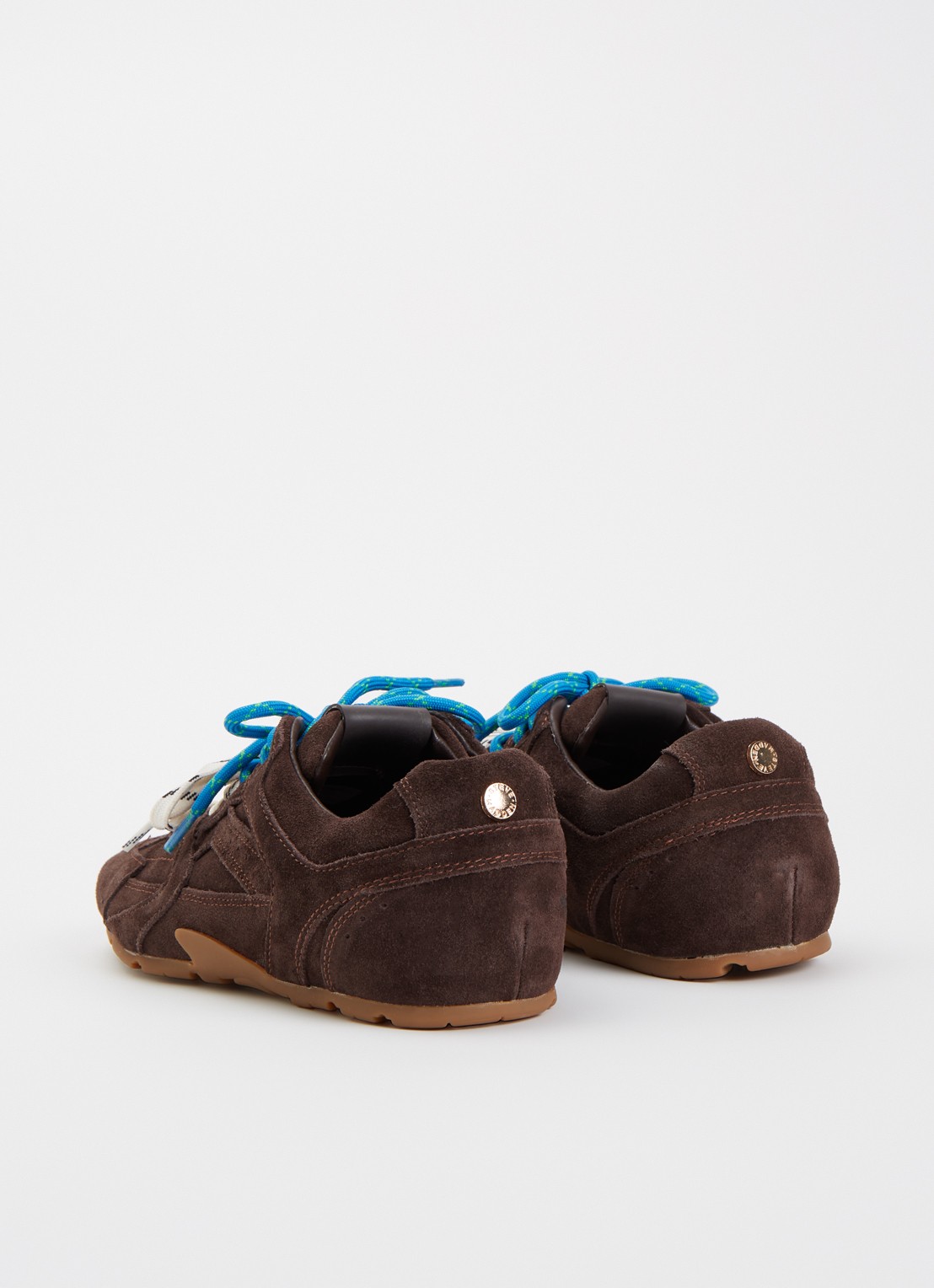 Steve Madden Asiel sneaker van suède - achterkant 5 chocoladebruin