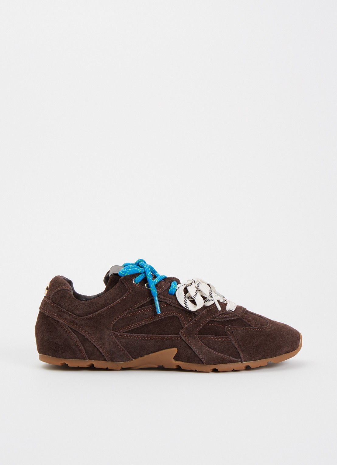 Steve Madden Asiel sneaker van suède - voorkant 4 chocoladebruin
