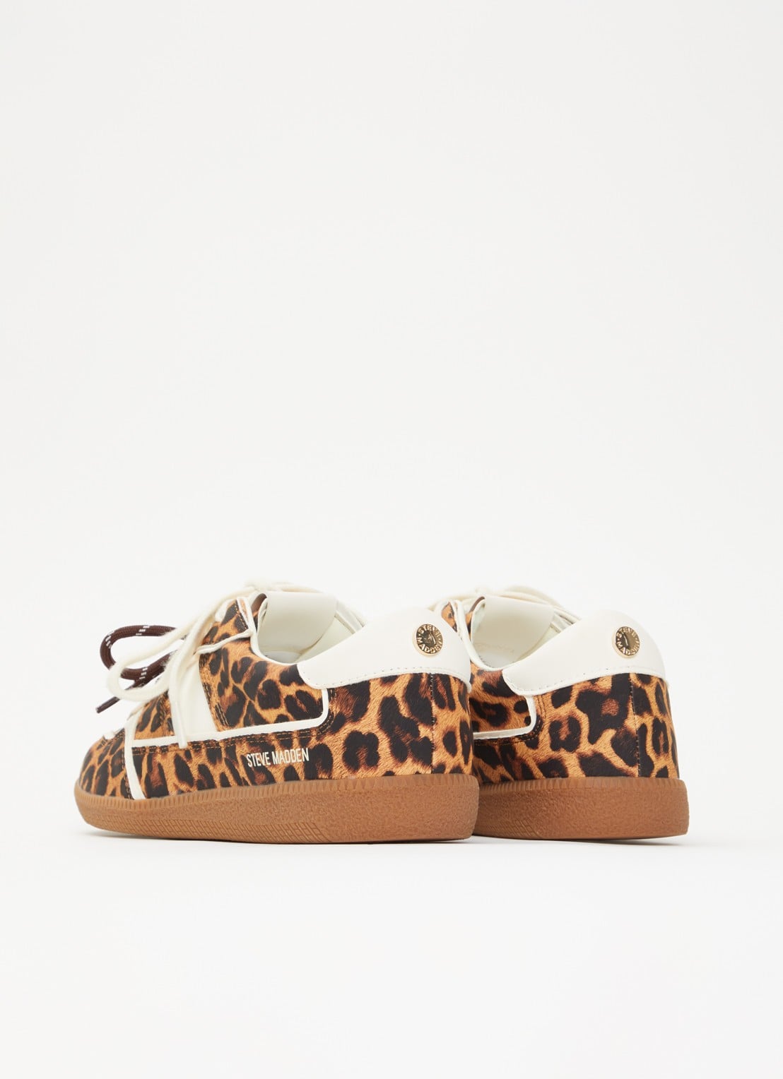 Steve Madden Augustine sneaker met panterprint - achterkant camel