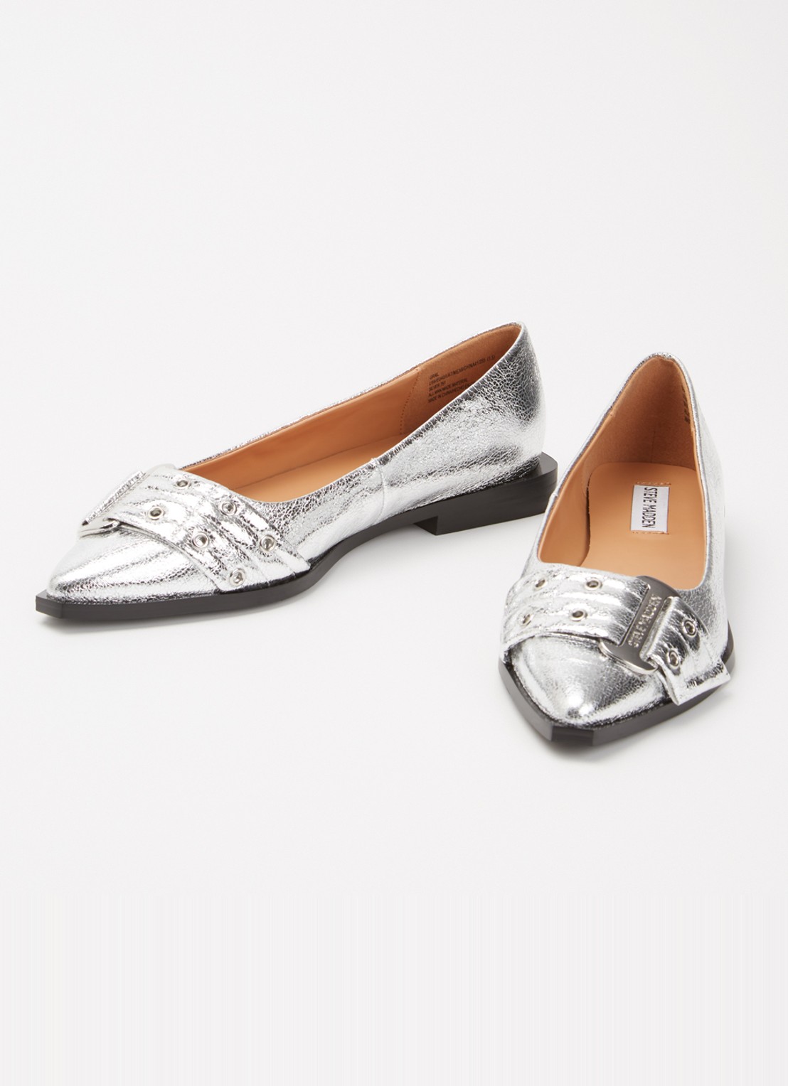 Steve Madden Ballerina met metallic finish - detail zilver