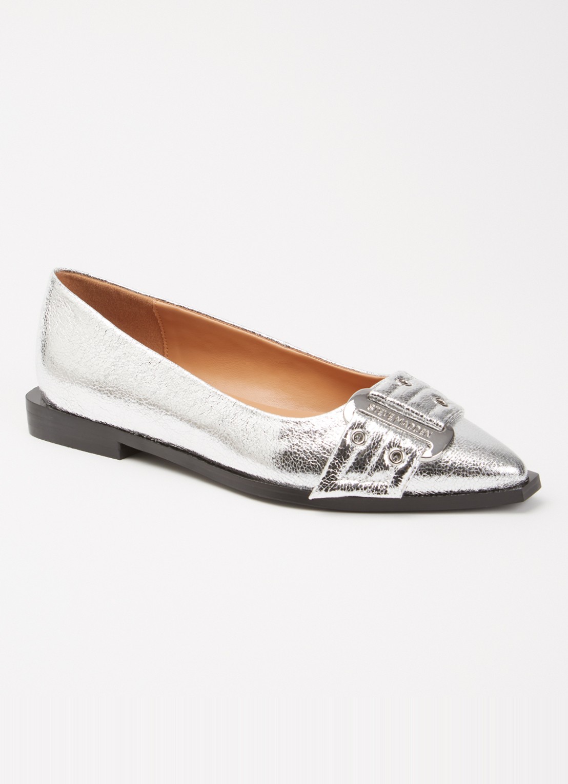 Steve Madden Ballerina met metallic finish - voorkant 4 zilver