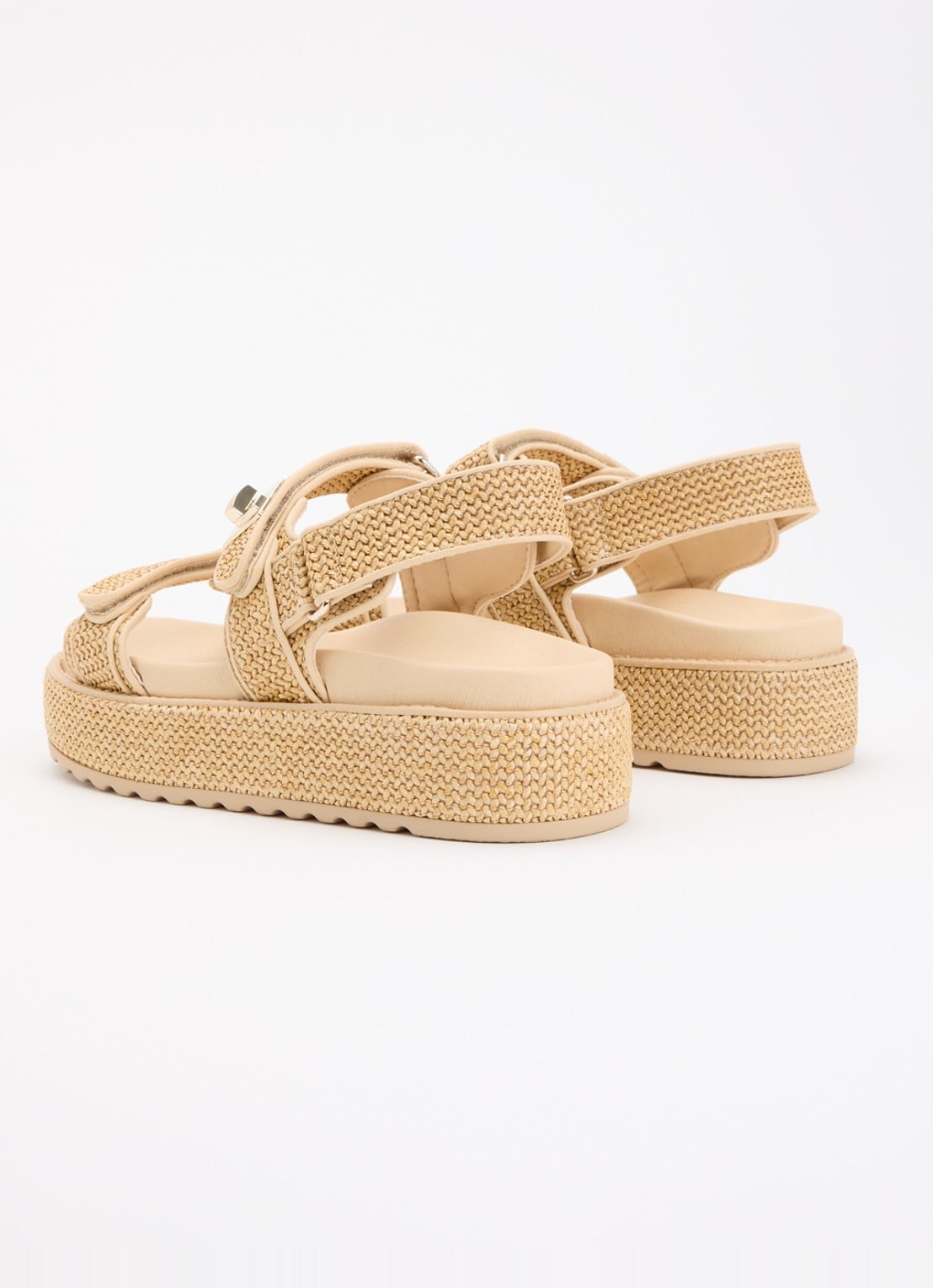 Steve Madden Bigmona sandaal van raffia - achterkant 4 beige