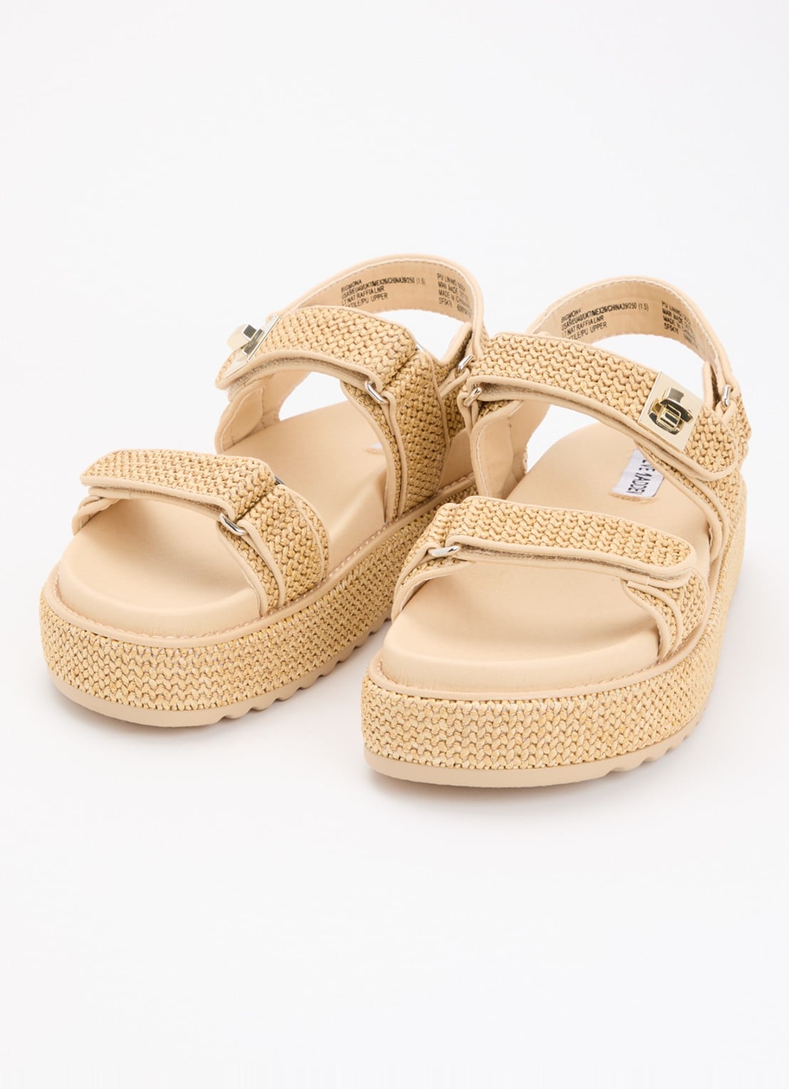 Steve Madden Bigmona sandaal van raffia - detail beige