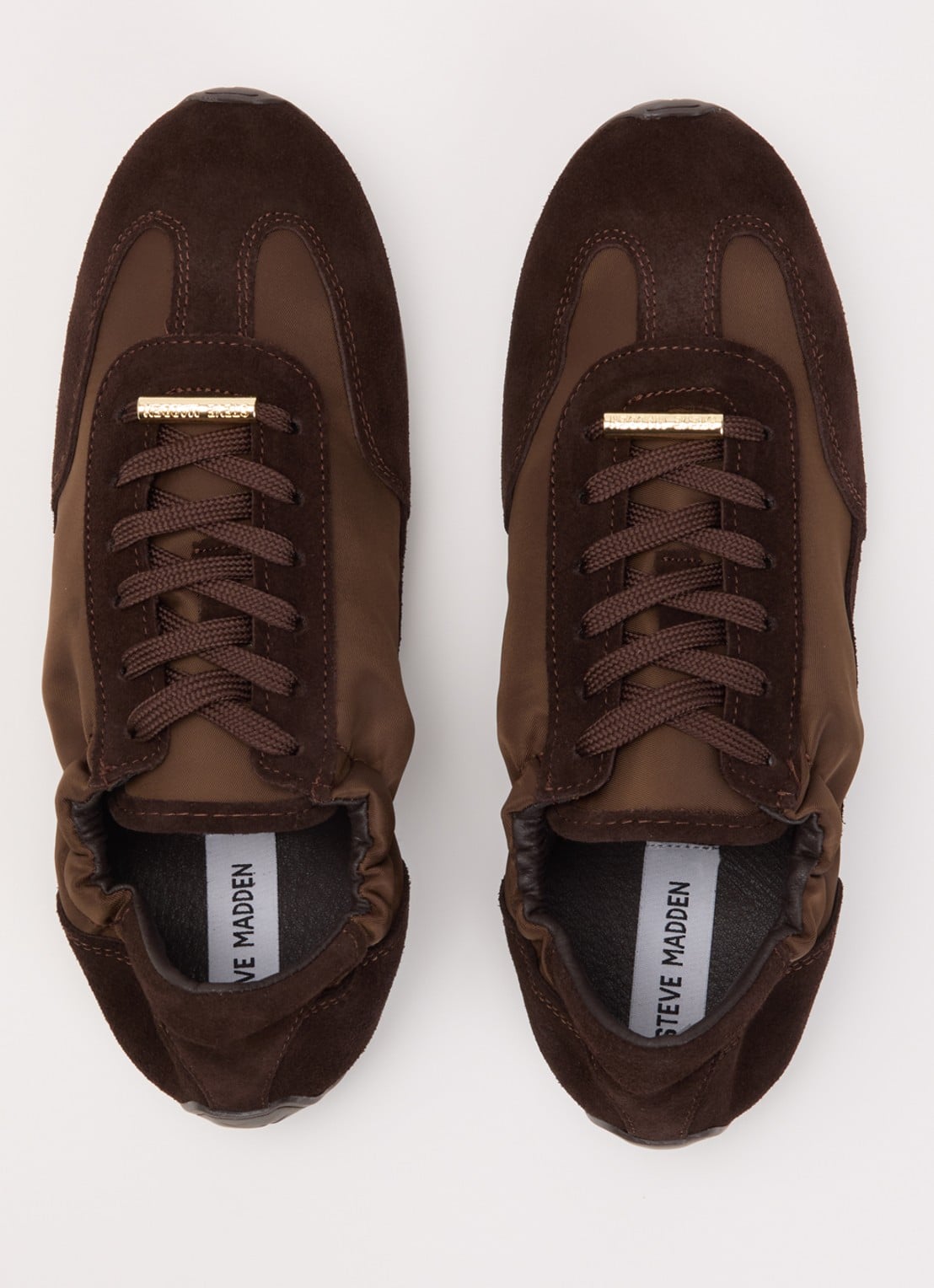 Steve Madden Bobby sneaker van suéde - detail 4 donkerbruin